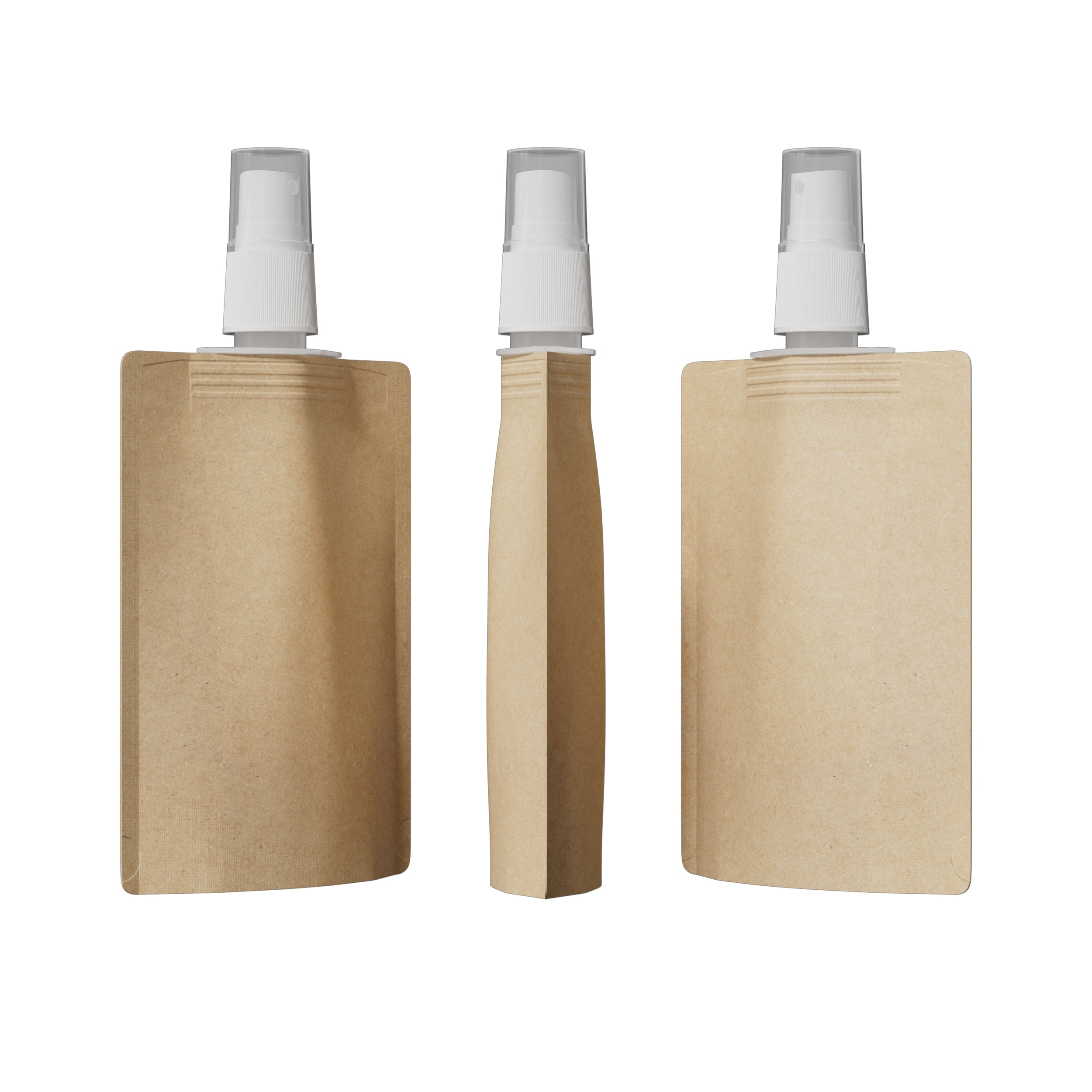 Classic Kraft Brown Stand Pouch with Top Wide Mouth Fine Mist Spray Cap