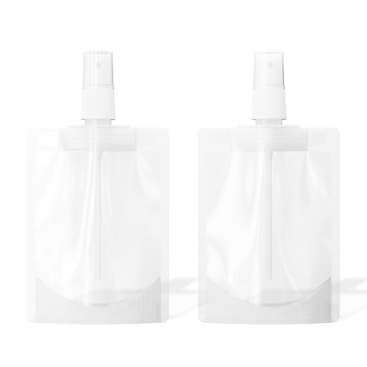 Frosted Translucent Stand Pouch with Top Wide Mouth Fine Mist Sprayers Cap
