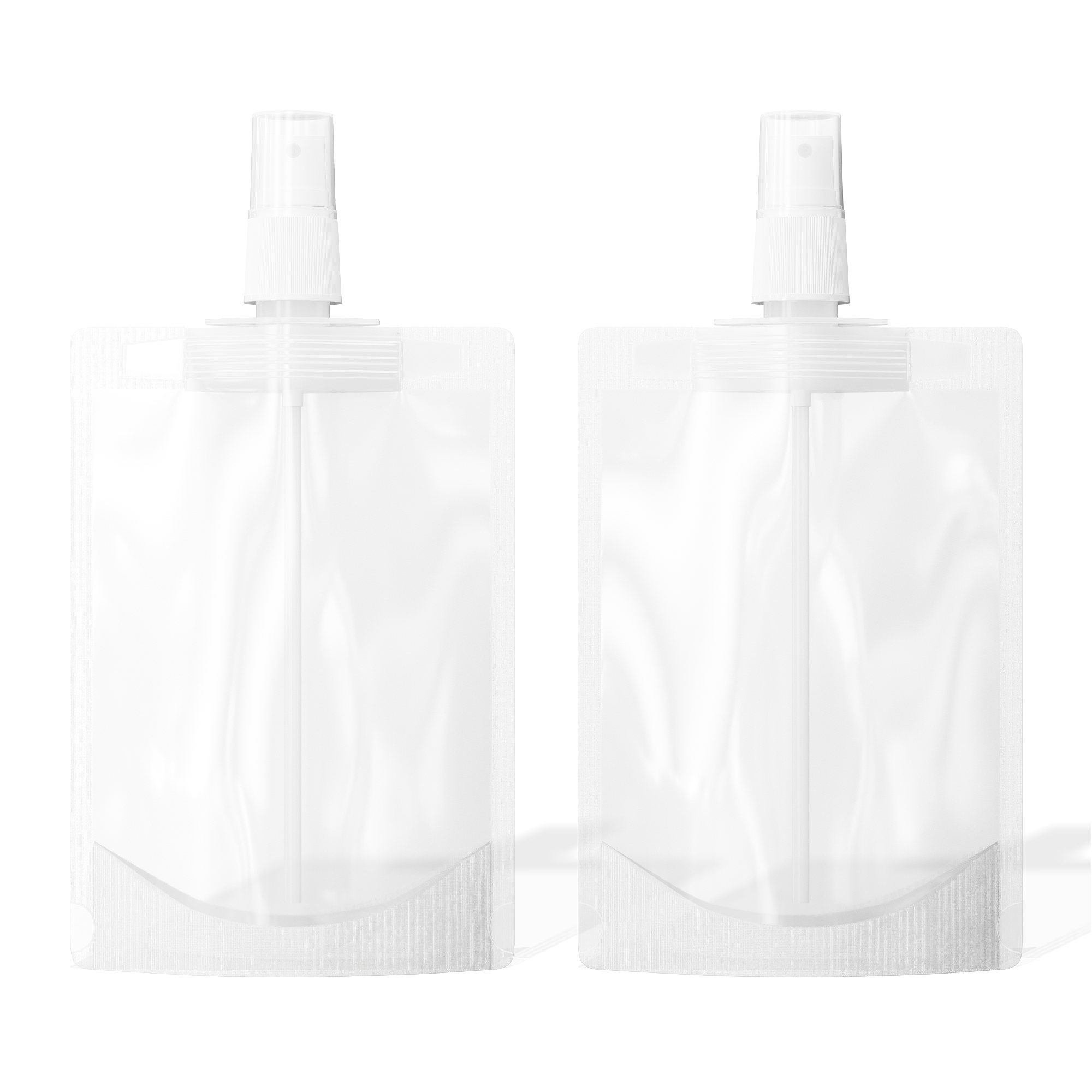 Frosted Translucent Stand Pouch with Top Wide Mouth Fine Mist Sprayers Cap