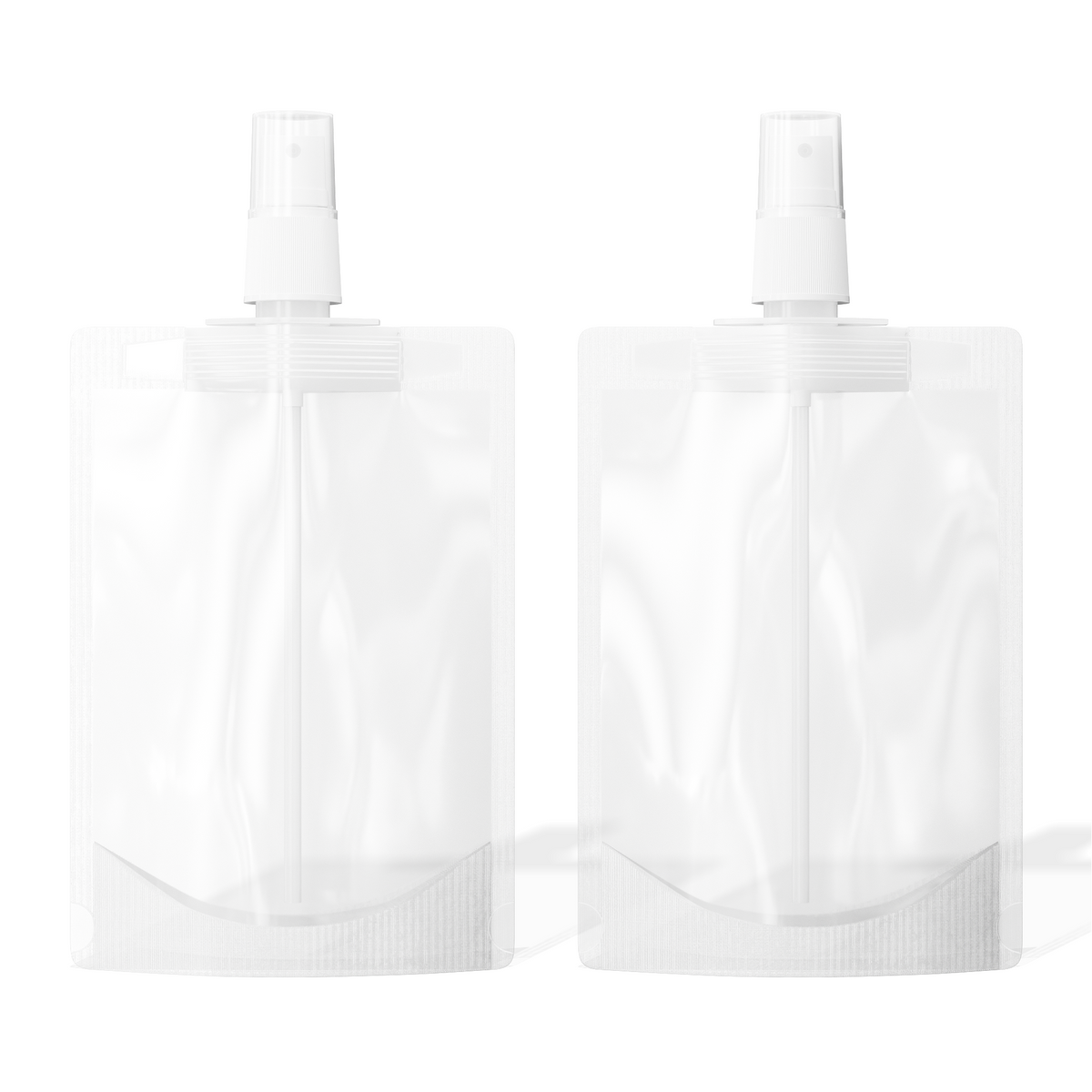 Frosted Translucent Stand Pouch with Top Wide Mouth Fine Mist Sprayers Cap