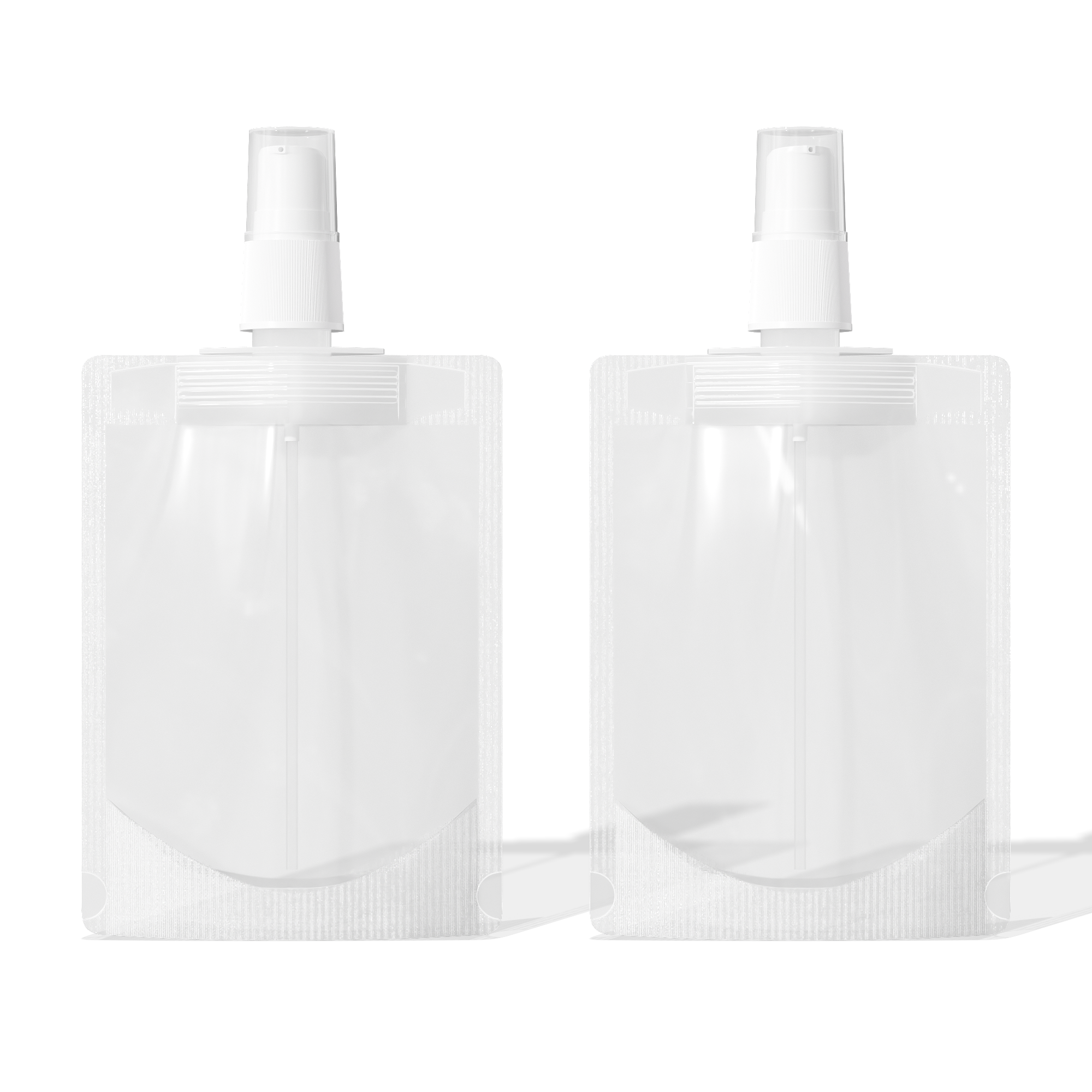 Frosted Translucent Stand Pouch with Top Wide Mouth Serum Pump