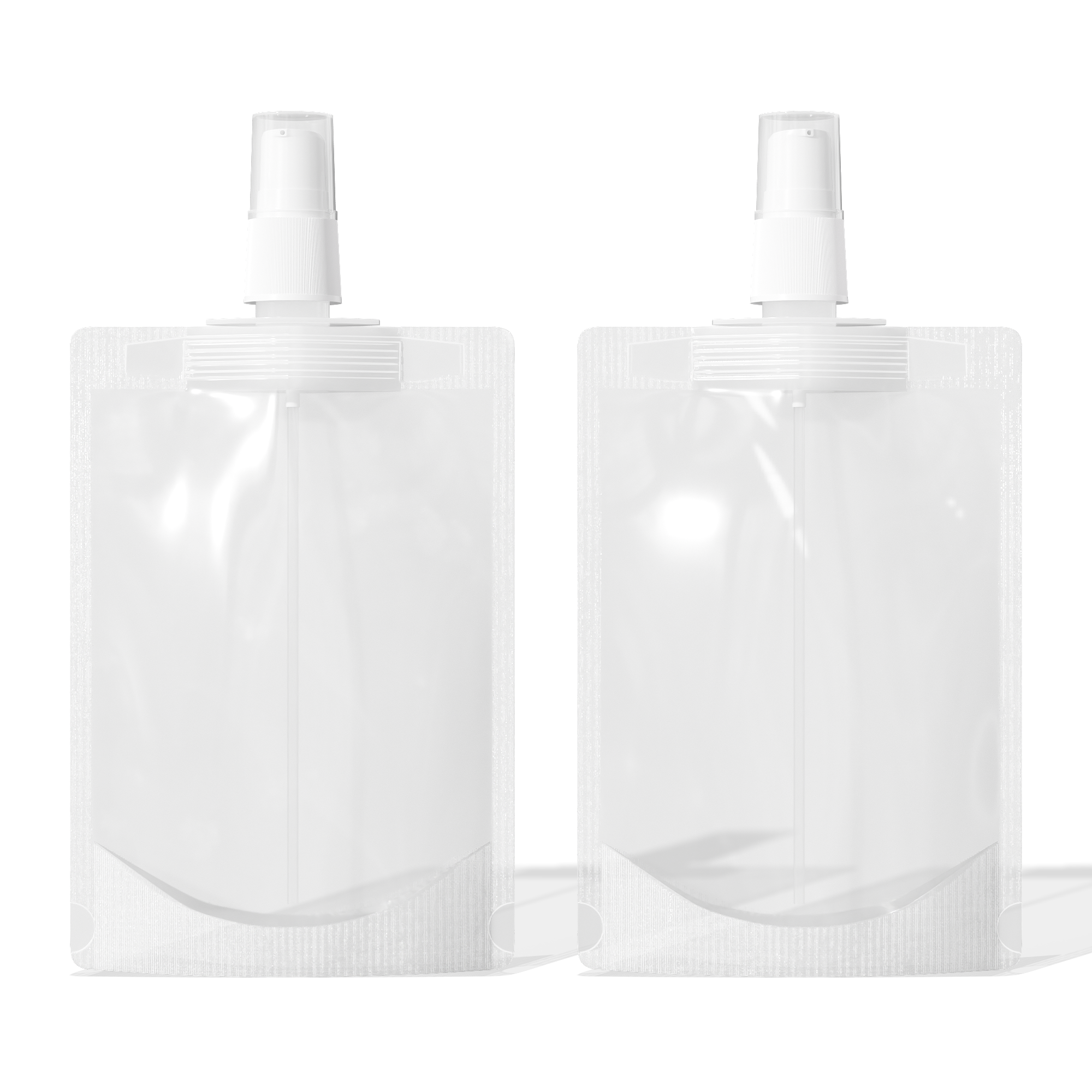 Frosted Translucent Stand Pouch with Top Wide Mouth Serum Pump