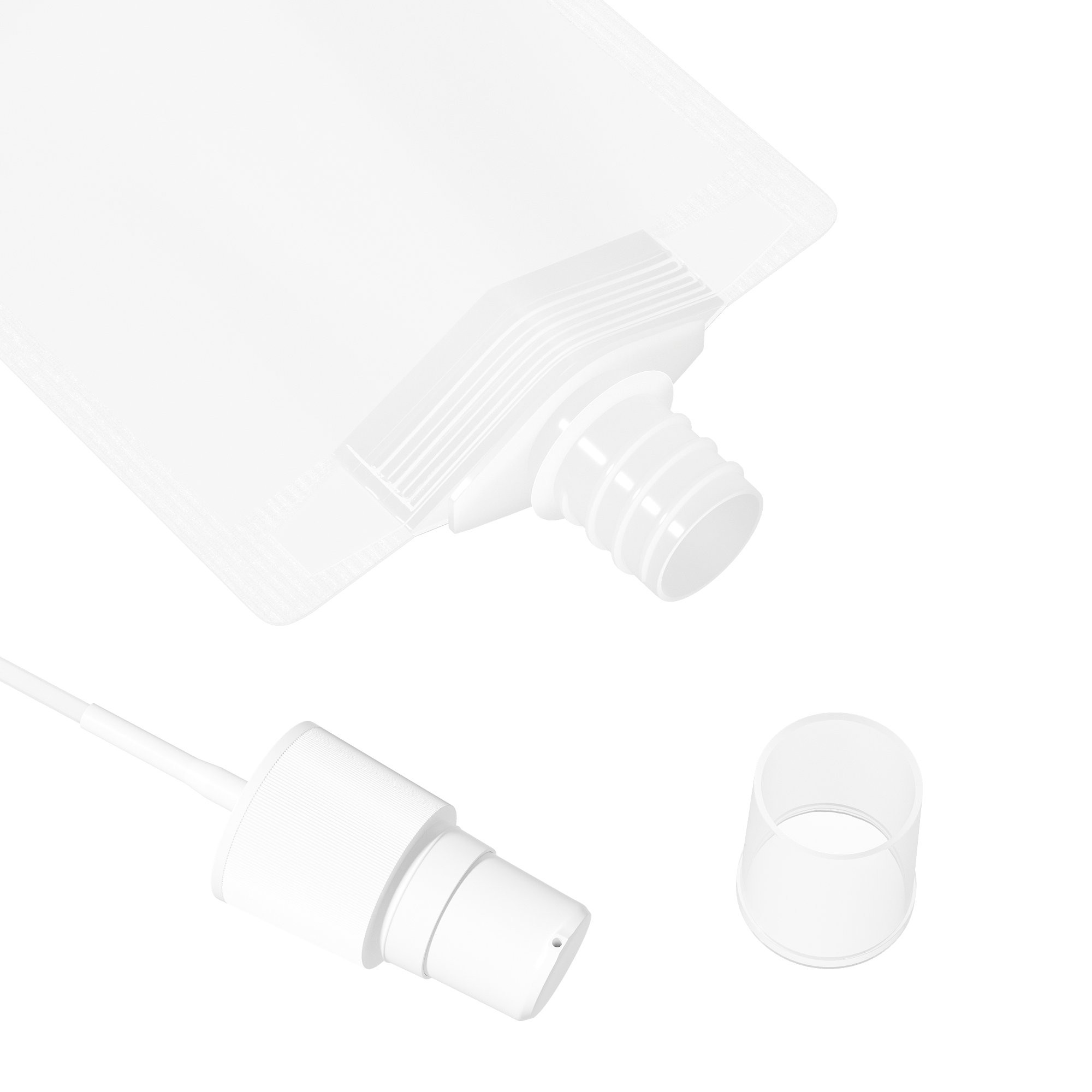 Frosted Translucent Stand Pouch with Top Wide Mouth Serum Pump