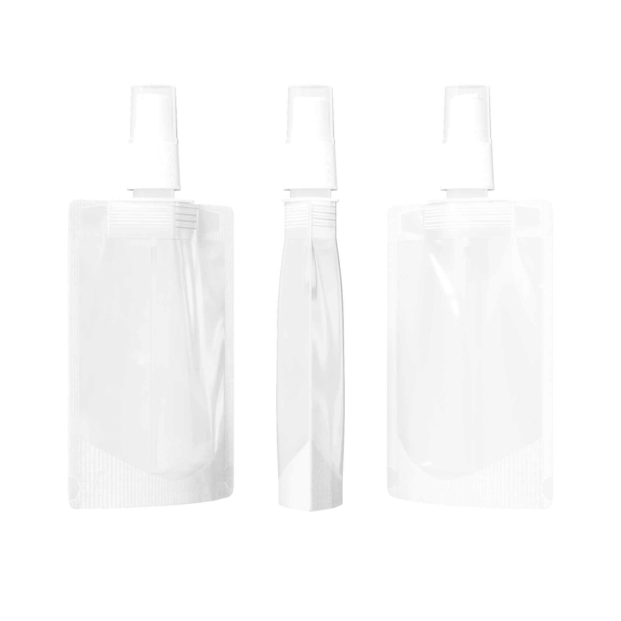 Frosted Translucent Stand Pouch with Top Wide Mouth Serum Pump