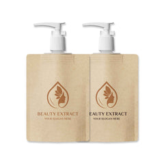 Customizable Classic Kraft Brown Beauty Dispenser with Top Wide Mouth Pump (Basic Printing)