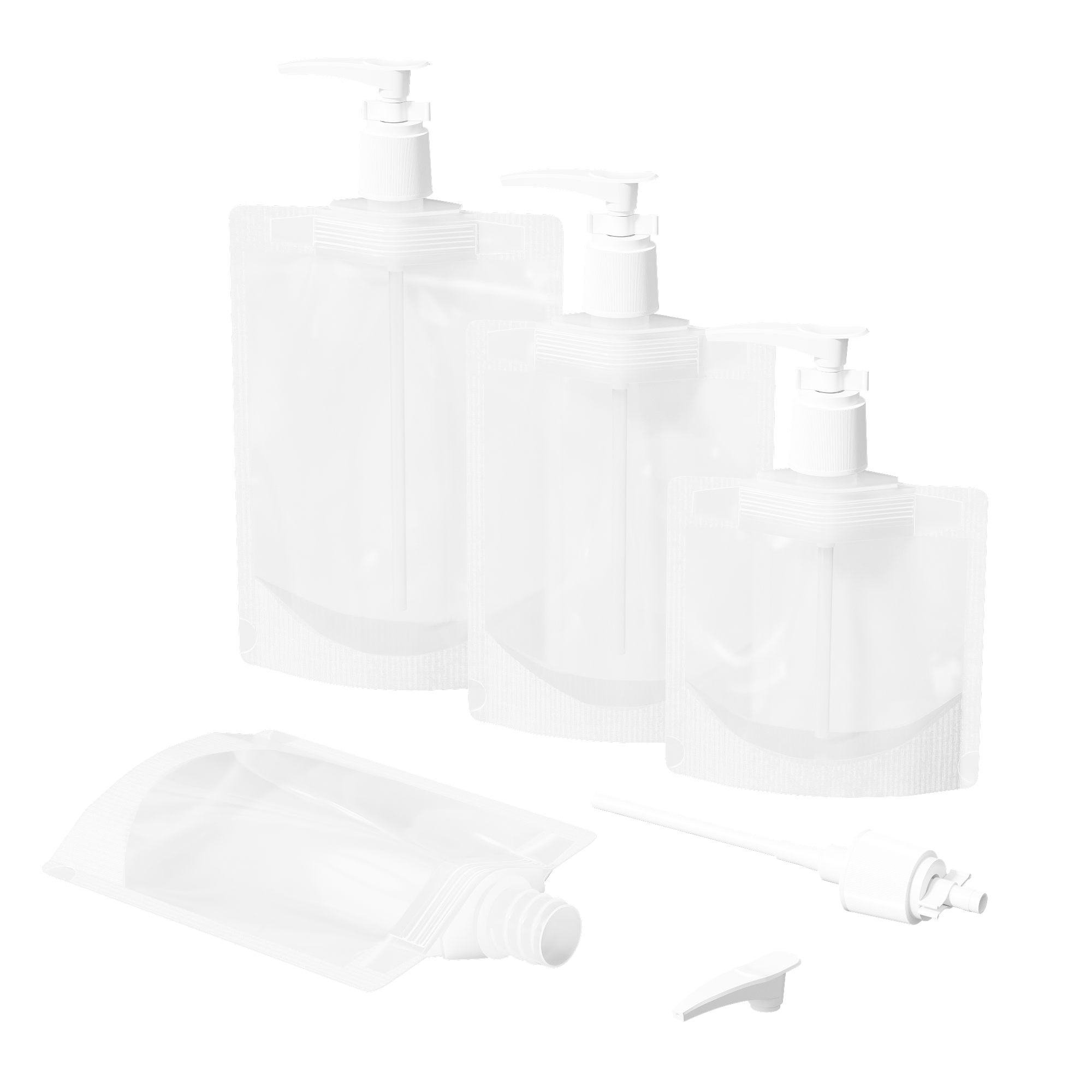 Frosted Translucent Stand Pouch with Top Wide Mouth Pump Dispenser