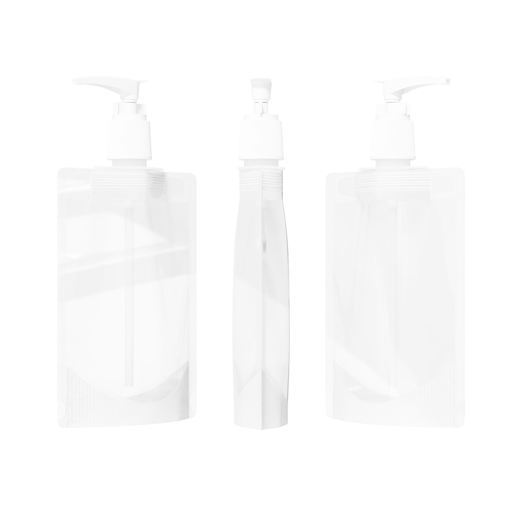 Frosted Translucent Stand Pouch with Top Wide Mouth Pump Dispenser