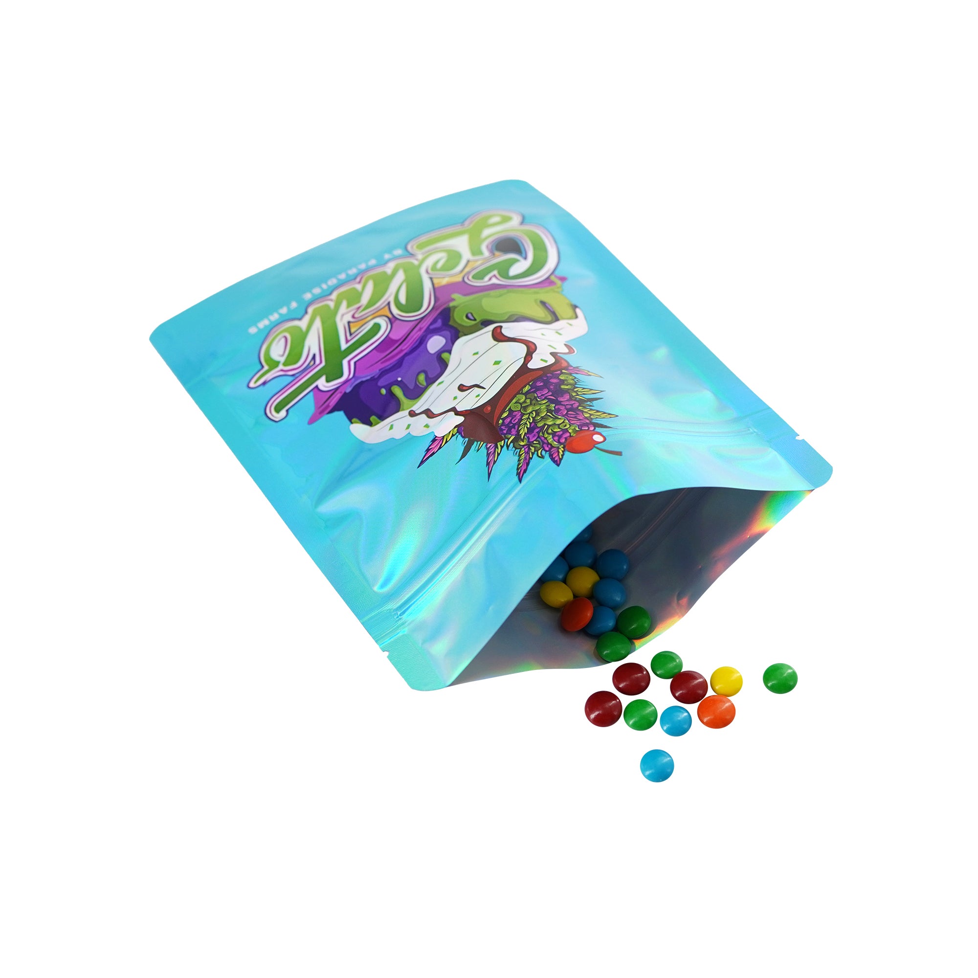 Holographic Four Designs Stand Strong® Smell Proof Mylar Foil Bags