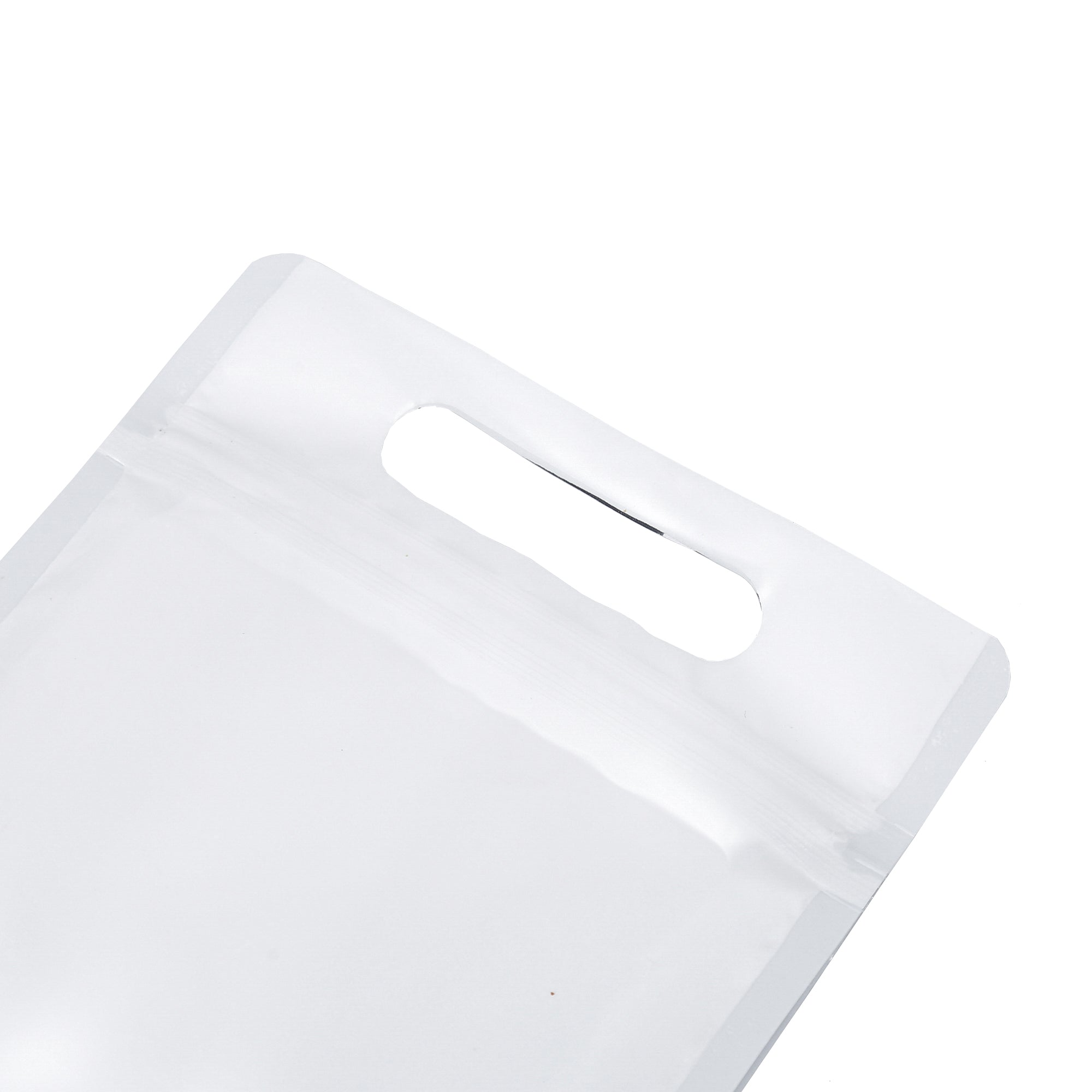 Smooth Matte Winter White Side Gusset Stand Strong® Bags with Die Cut Handles