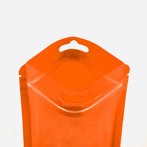 QQ Studio® Glossy Half Orion Orange Window Polypropylene Flat QuickQlick® Bags with Butterfly Hang Hole