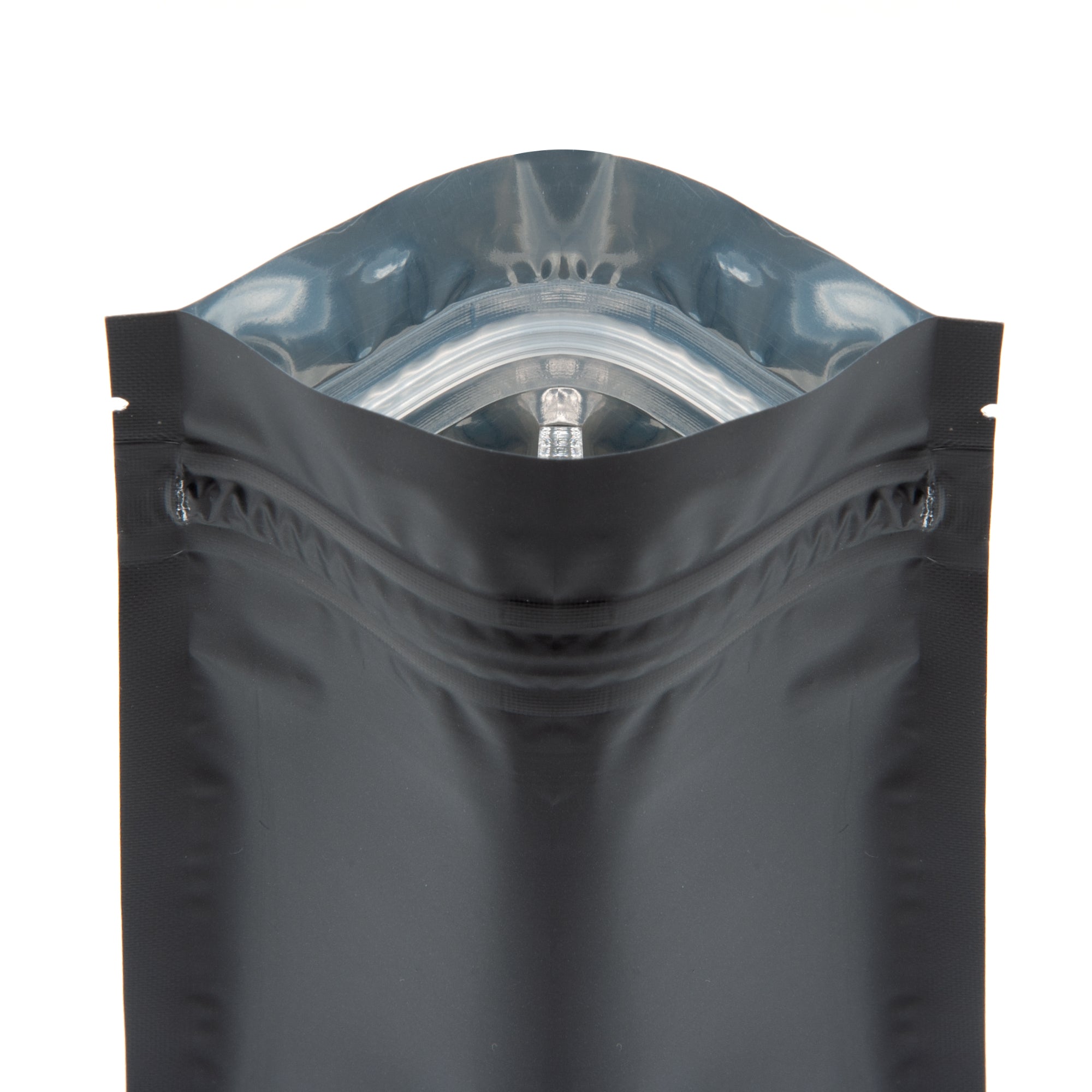 Matte Foggy Night Black Mylar Foil Flat Double Zipper Bags