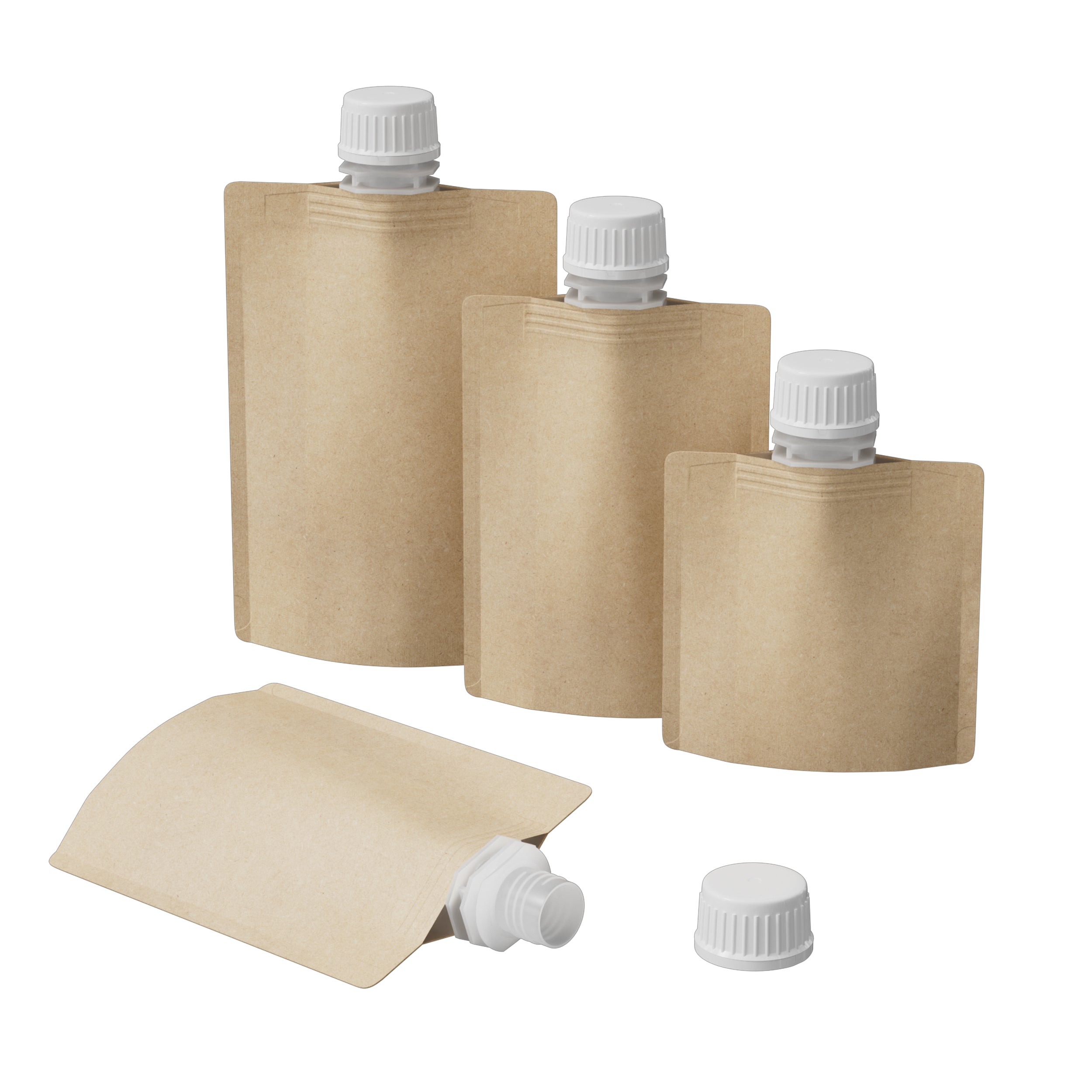 Classic Kraft Brown Stand Pouch with Top Wide Mouth Twist Cap