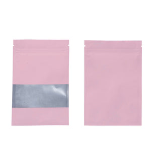 2.76 Inch x 3.94 Inch Aluminum Flat Zipper Seal Bags with Matte Frosted Window