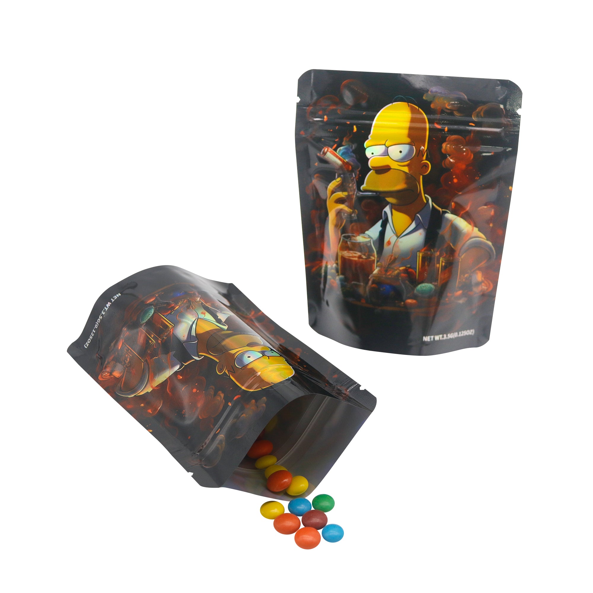 Holographic Cartoon Family Smell Proof Metallized Foil Stand Strong® Bags