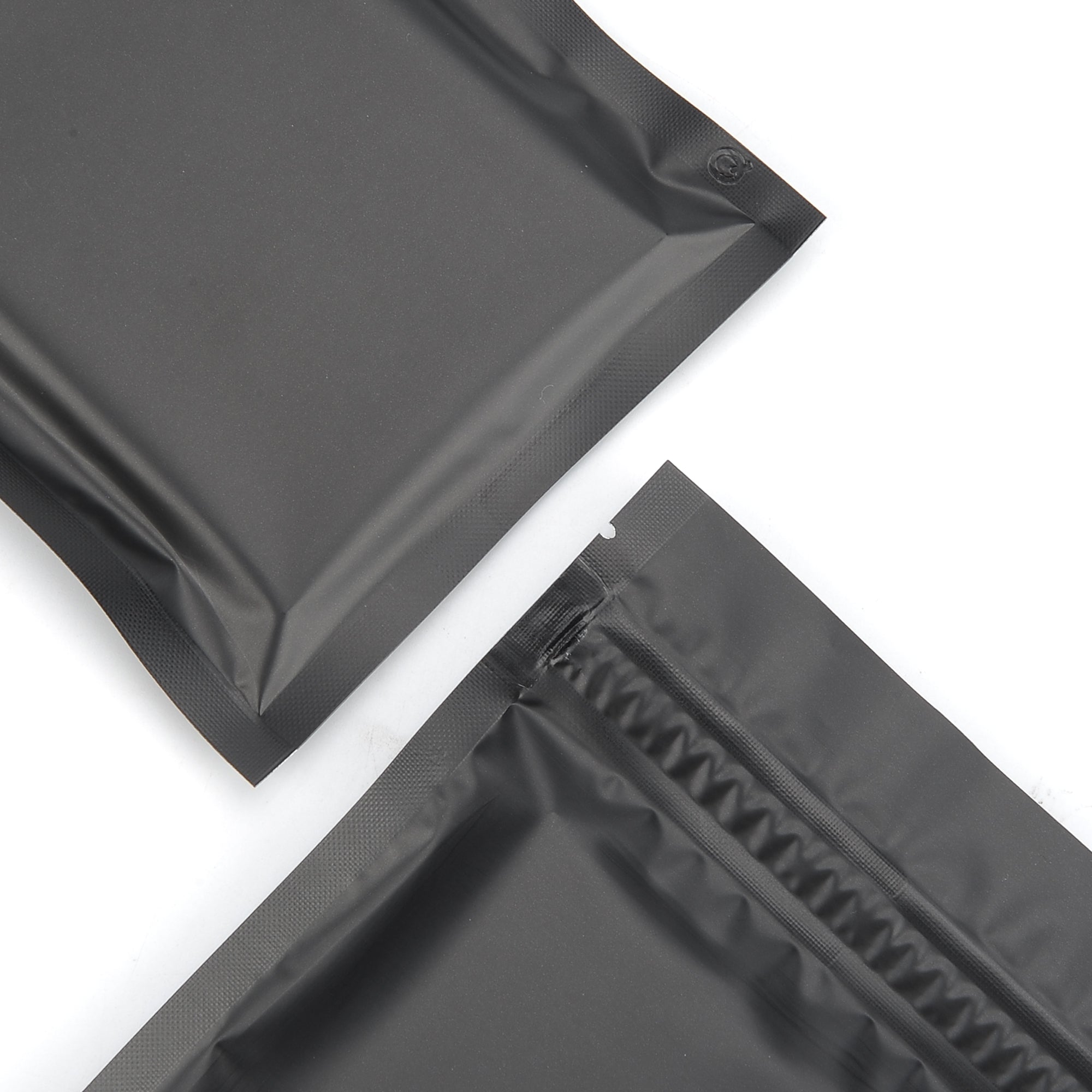 Matte Foggy Night Black Mylar Foil Flat Double Zipper Bags