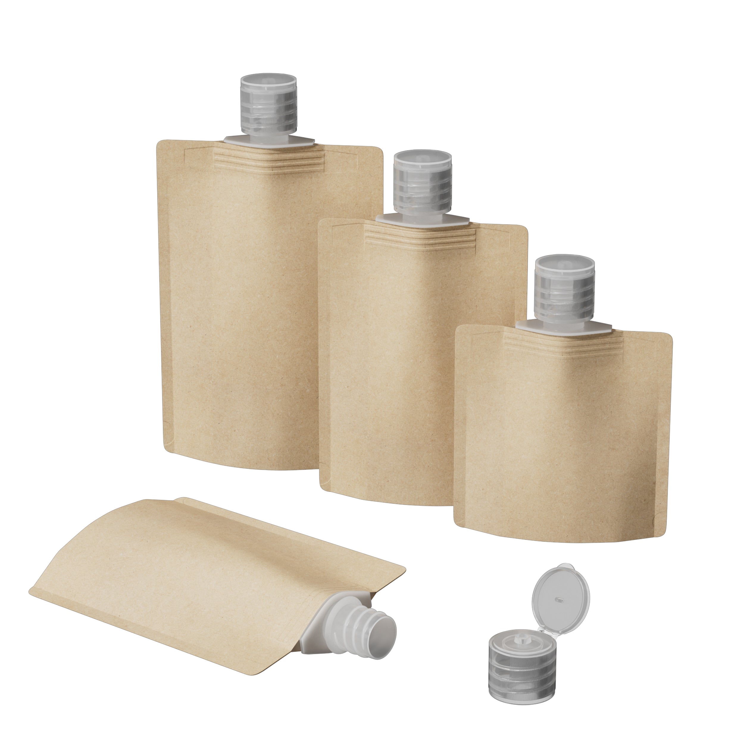 Classic Kraft Brown Stand Pouch with Top Wide Mouth Flip Top Cap