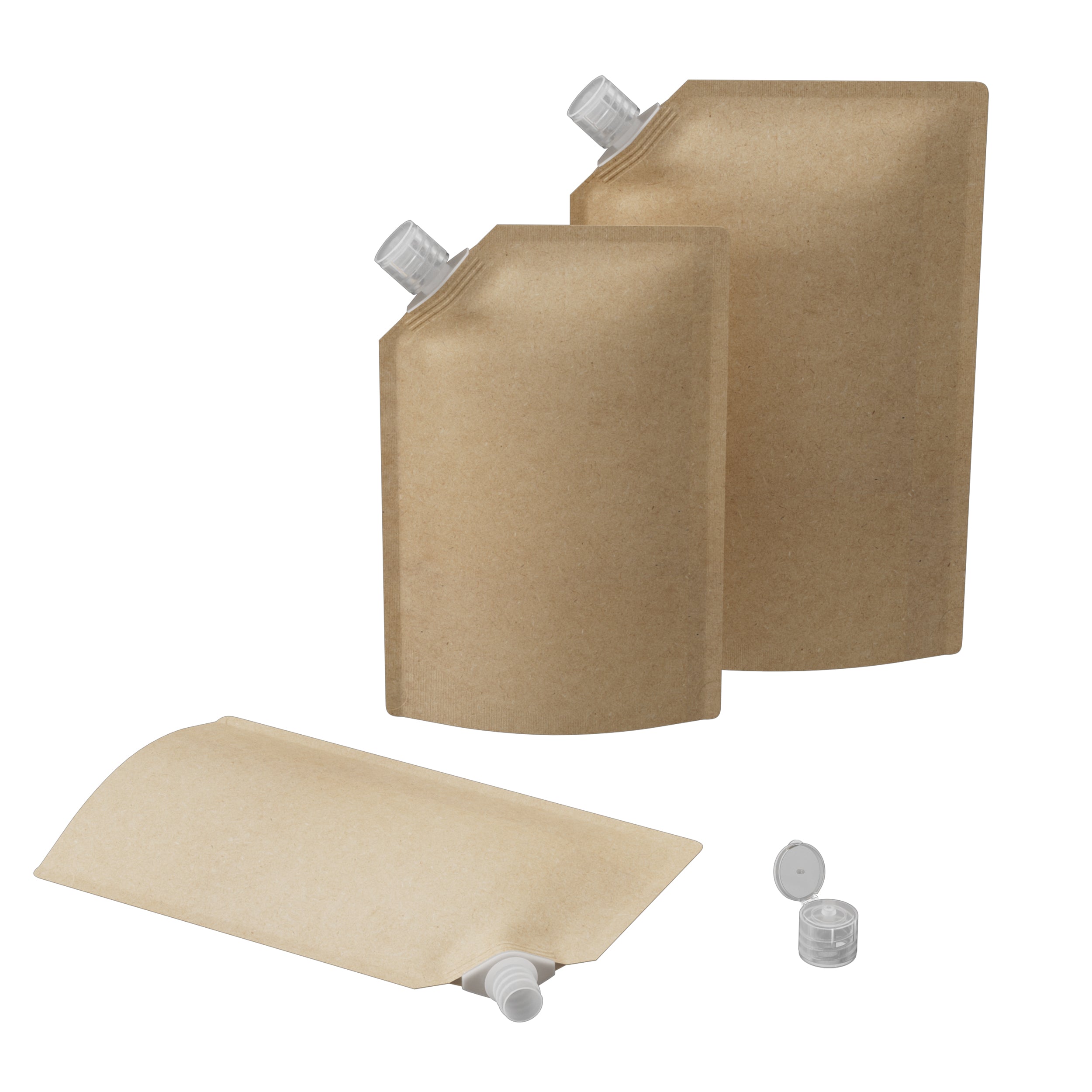 Classic Kraft Brown Stand Pouch with Corner Wide Mouth Flip Top Cap