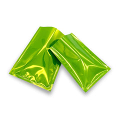 Glossy Electric Green Mylar Foil Open Fill Bags