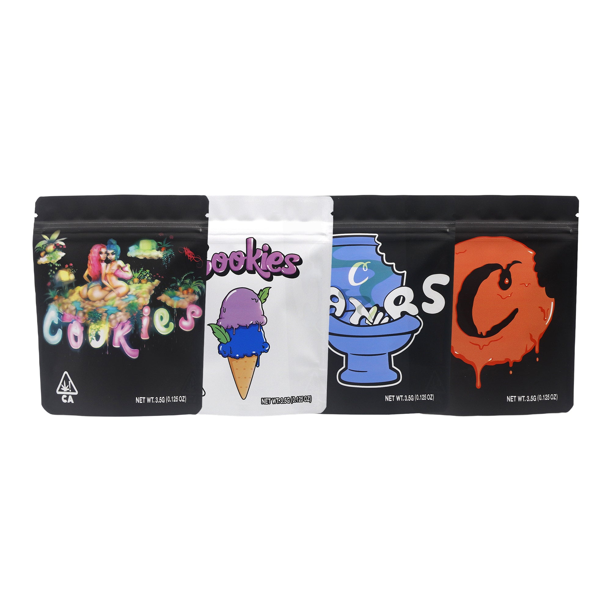 Mixed Cookie Print Smell Proof Metallic Foil Stand Strong® Bags