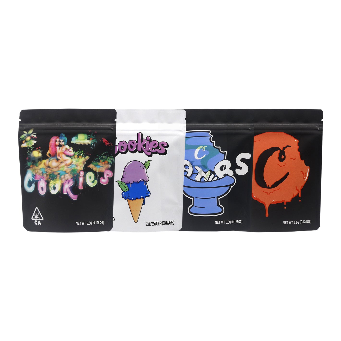 Mixed Cookie Print Smell Proof Metallic Foil Stand Strong® Bags