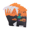 Halloween Designed Cardboard Treat Boxes with Handle - Matte Orange