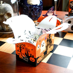 Halloween Designed Cardboard Treat Boxes with Handle