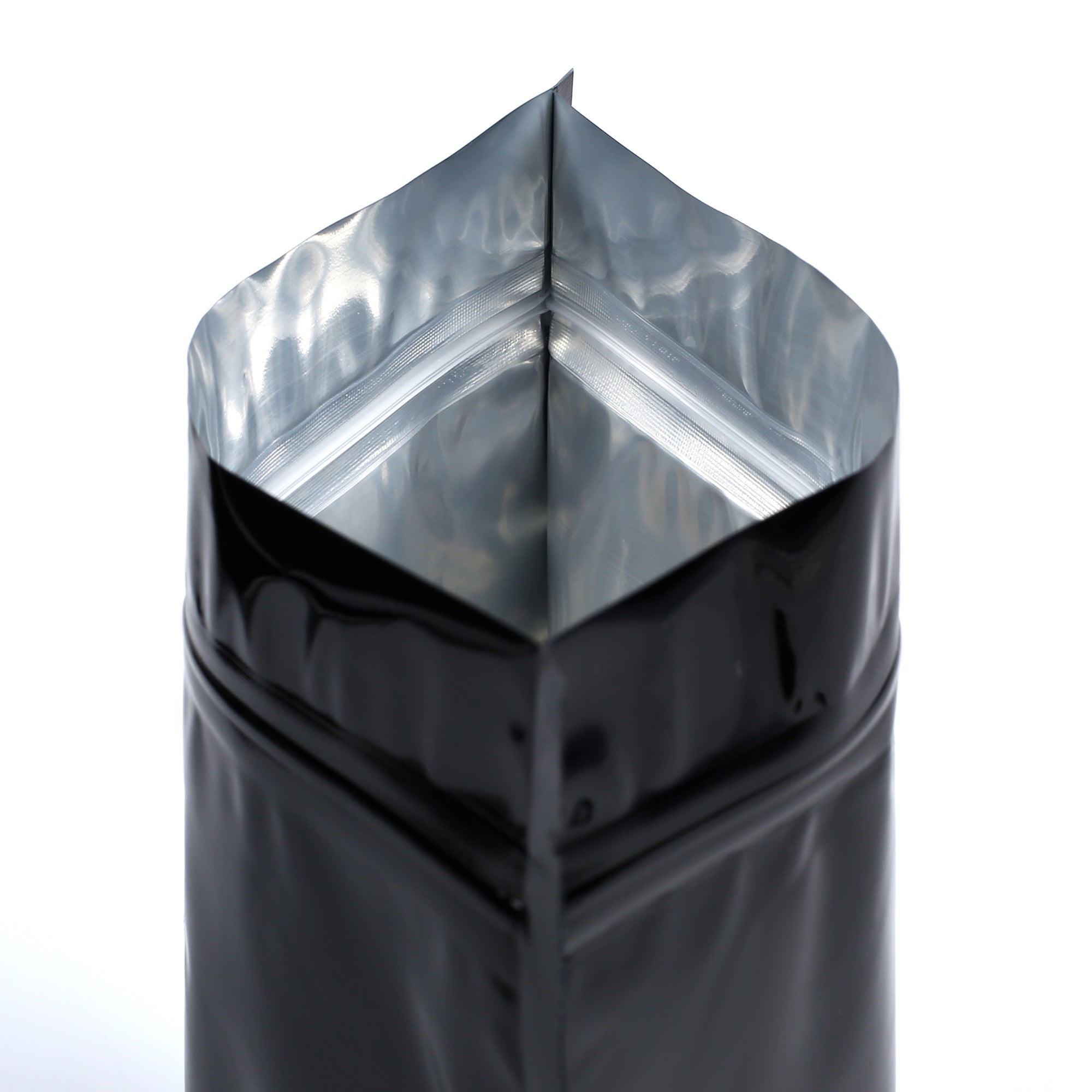 Double-Sided Glossy Café Mirror Black Horizontal Mylar StandStrong™ Coffee Valve Bags