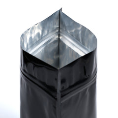 Double-Sided Glossy Café Mirror Black Horizontal Mylar StandStrong™ Coffee Valve Bags