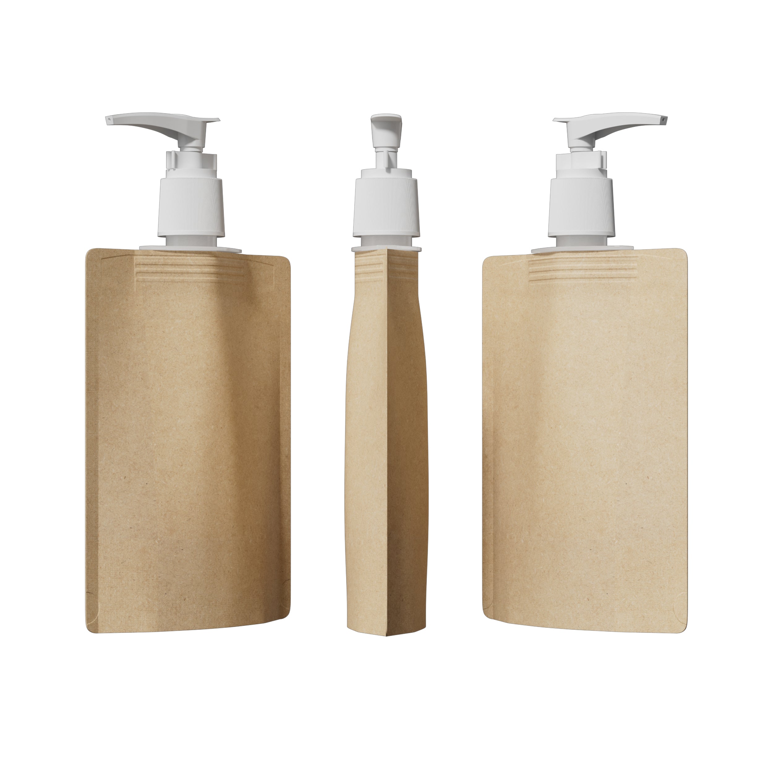 Classic Kraft Brown Stand Pouch with Top Wide Mouth Pump Dispenser