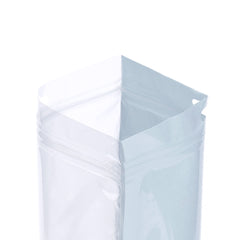 Reusable Flat Zipper Seal Bags – Glossy Half Robin Egg Blue Polypropylene with Window & Butterfly Hang Hole