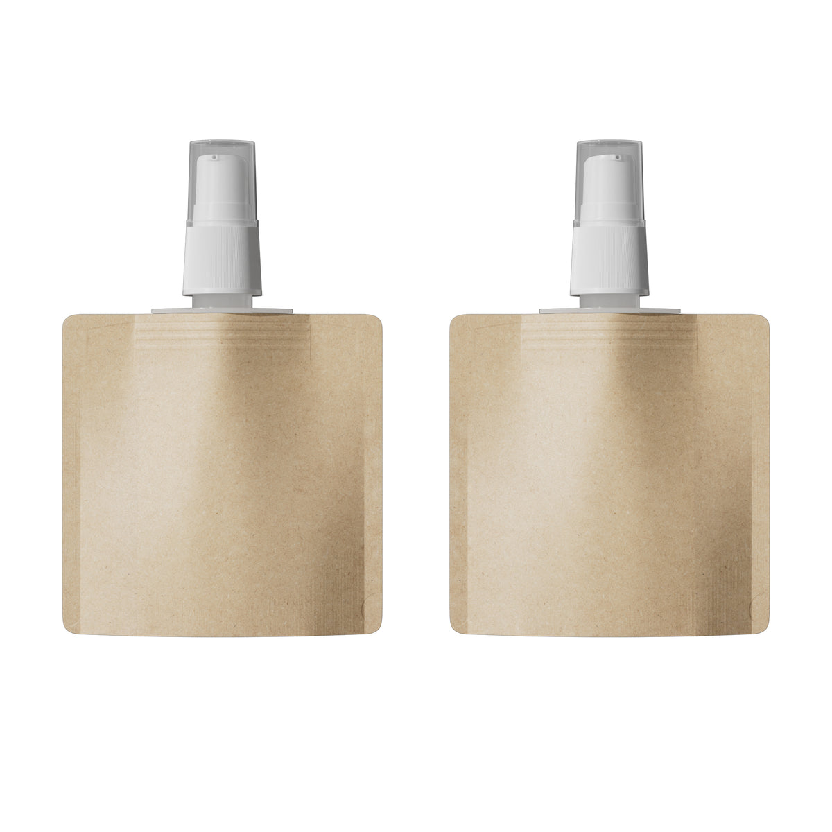 Classic Kraft Brown Stand Pouch with Top Wide Mouth Serum Pump