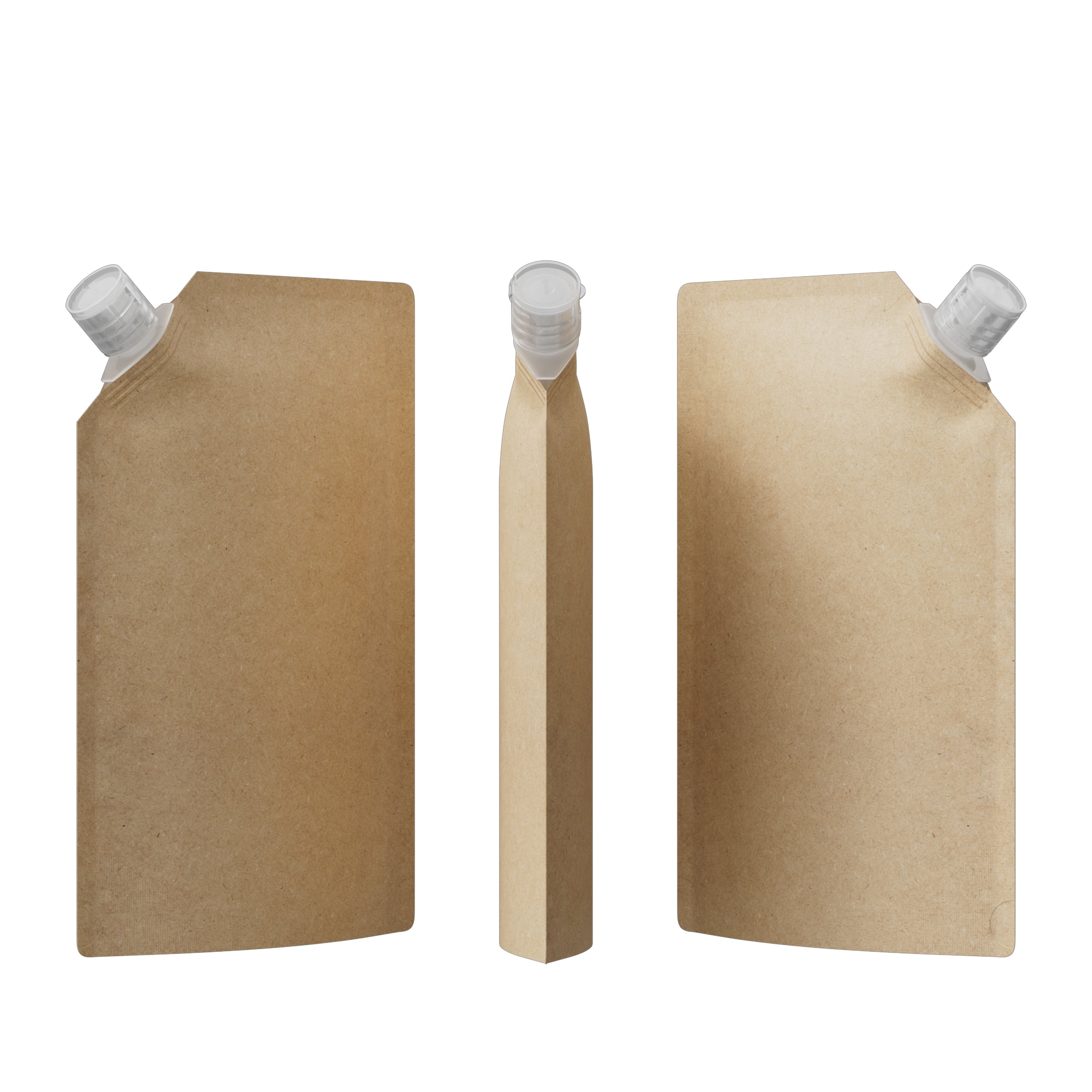 Classic Kraft Brown Stand Pouch with Corner Wide Mouth Flip Top Cap
