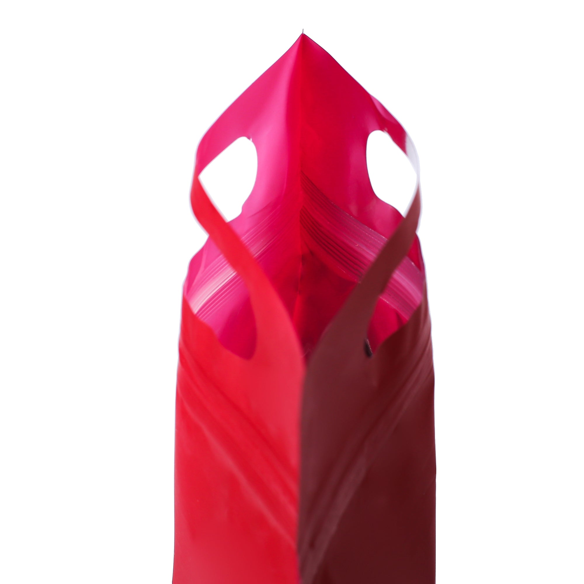 Smooth Matte Brick Red Side Gusset Stand Strong® Bags with Die Cut Handles