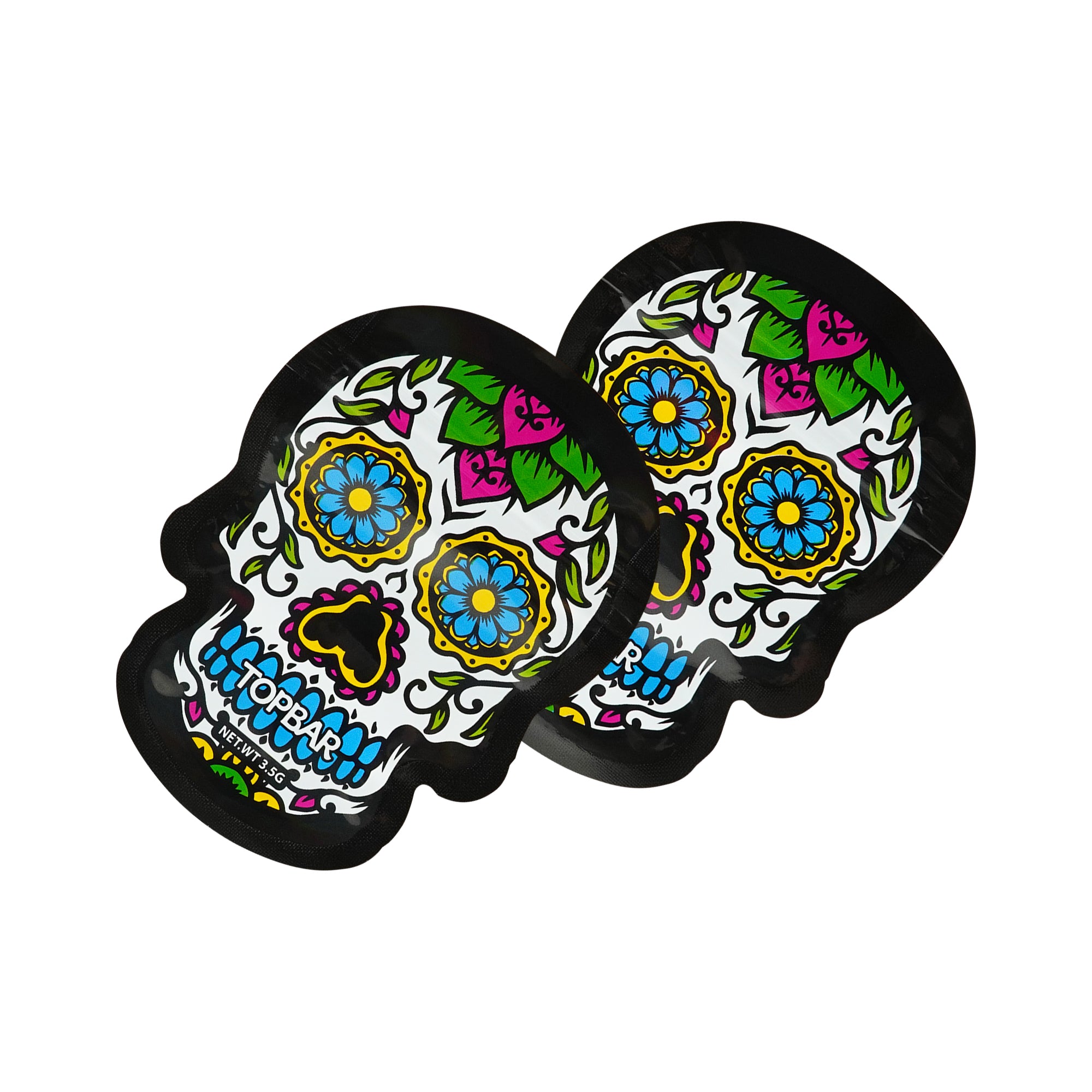 Matte Skull Die Cut Smell Proof Mylar Foil Flat Zipper Seal Bags