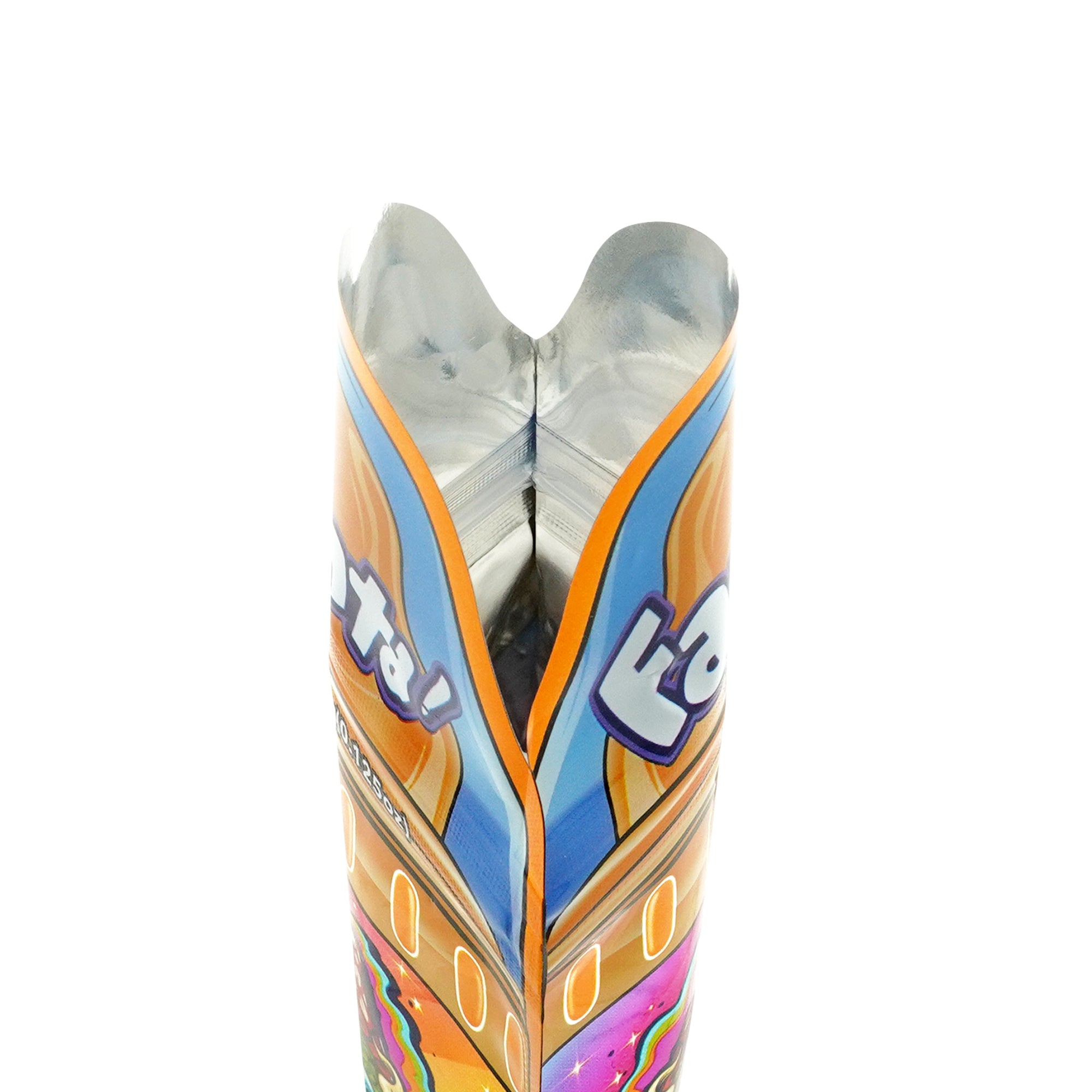 Fanta Bottle Pop Die Cut Smell Proof Mylar Foil Flat Zipper Seal Bags