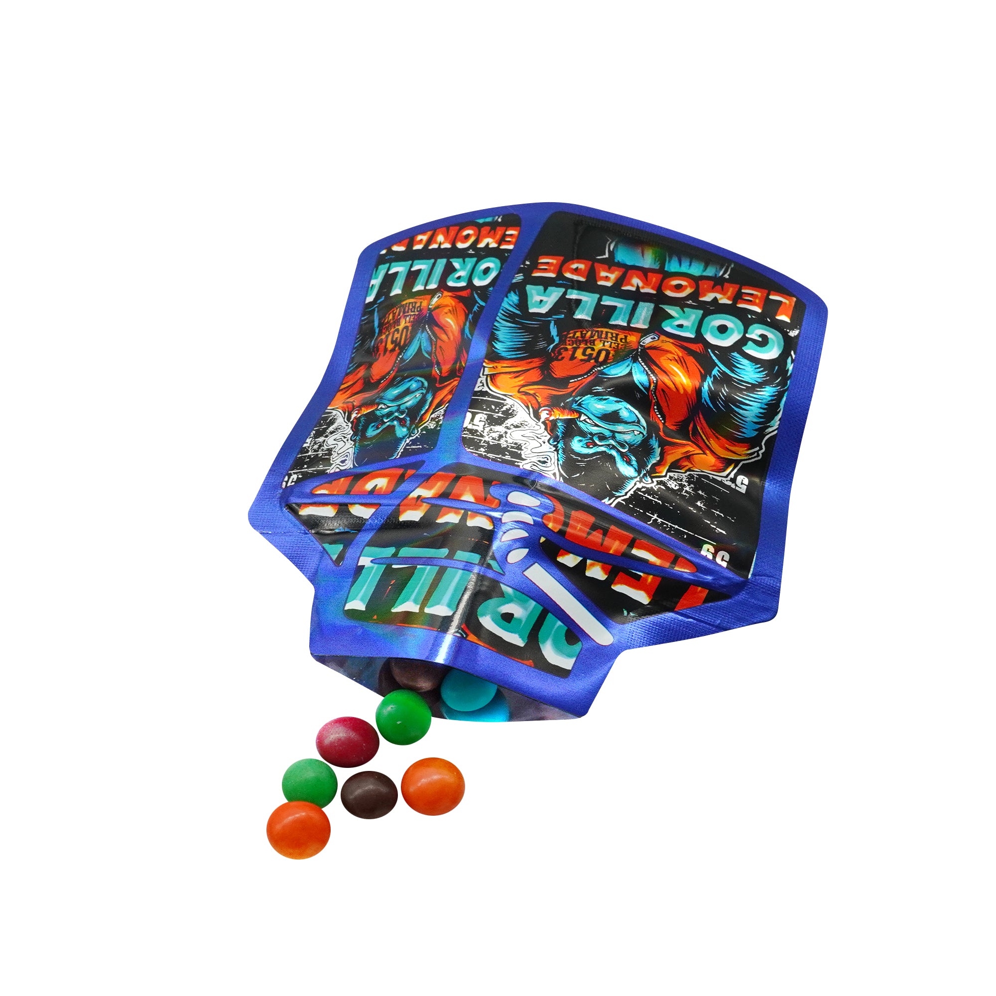 Flat Zipper Seal Bags – Holographic Milk Carton Gorilla Smell Proof Mylar Foil