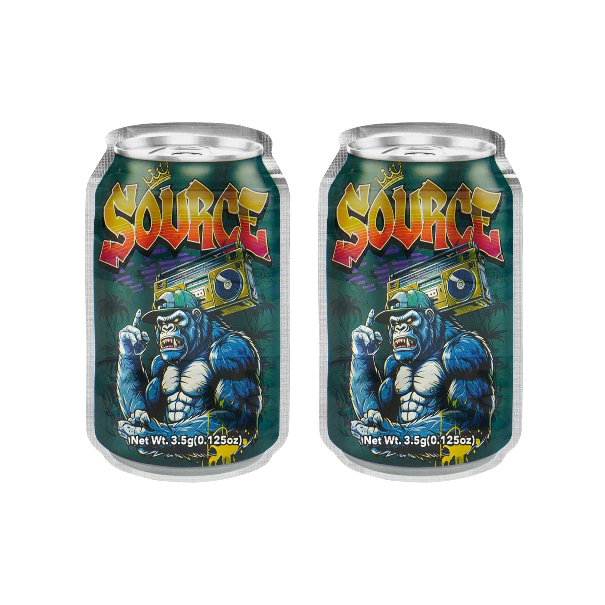 Flat Zipper Seal Bags – Holographic Soda Can Gorilla Smell Proof Mylar Foil