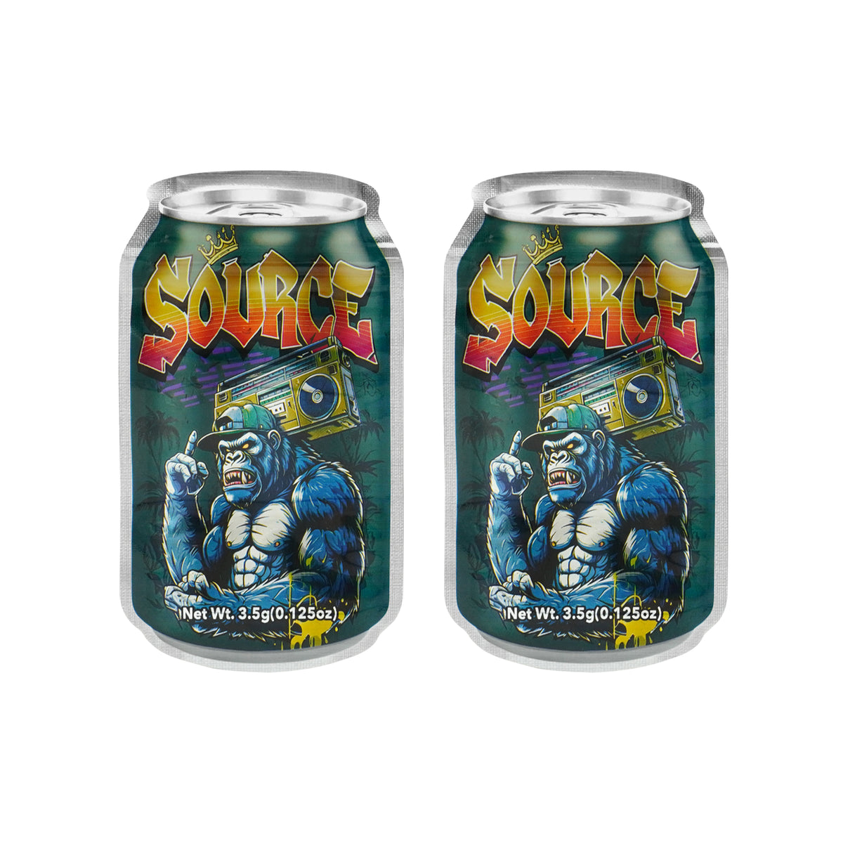 Flat Zipper Seal Bags – Holographic Soda Can Gorilla Smell Proof Mylar Foil
