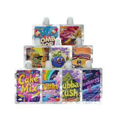 Holographic Bottle Pouch Die Cut Smell Proof Mylar Foil Flat Zipper Seal Bags