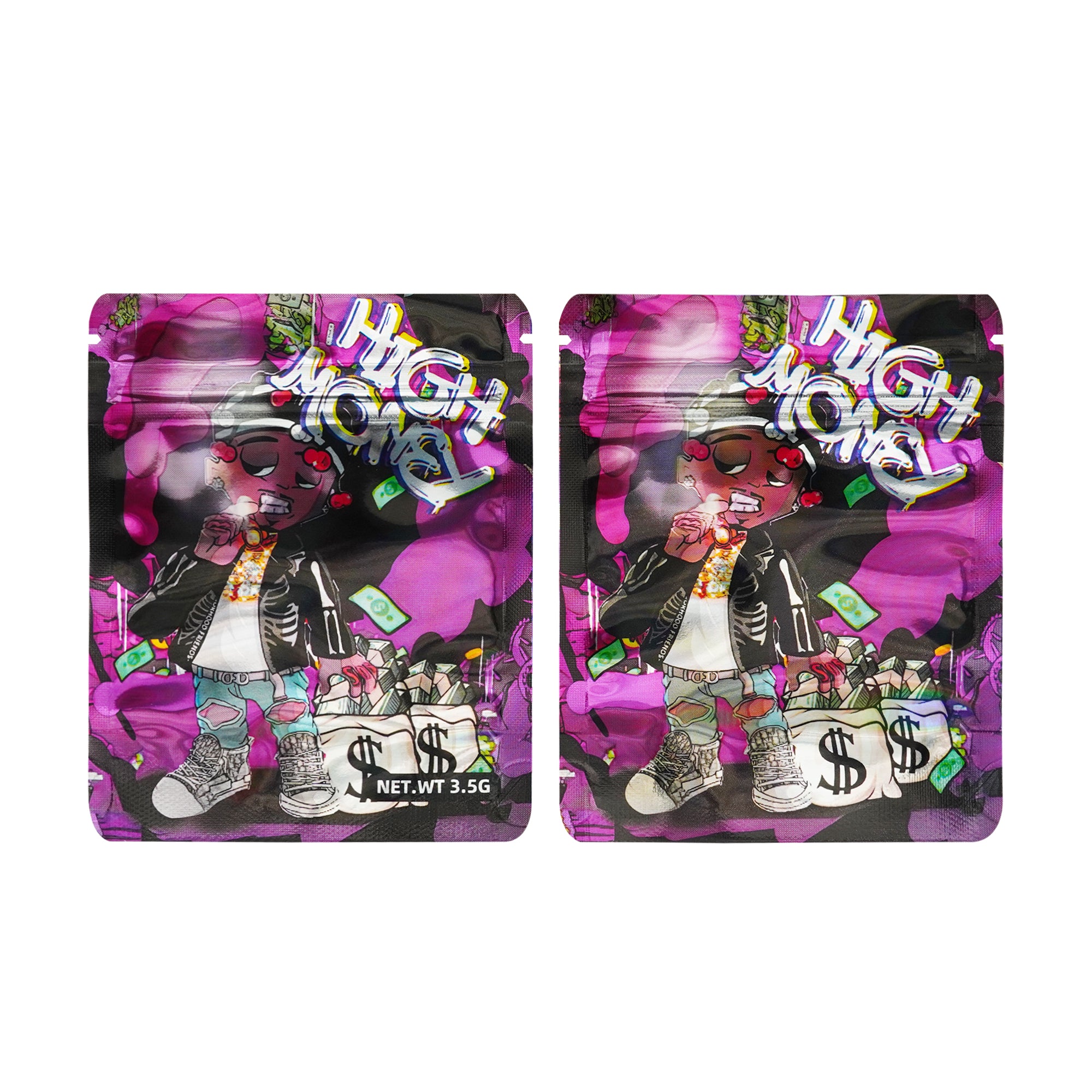 Holographic High Roller Smell Proof Metallized Foil Stand Strong® Bags