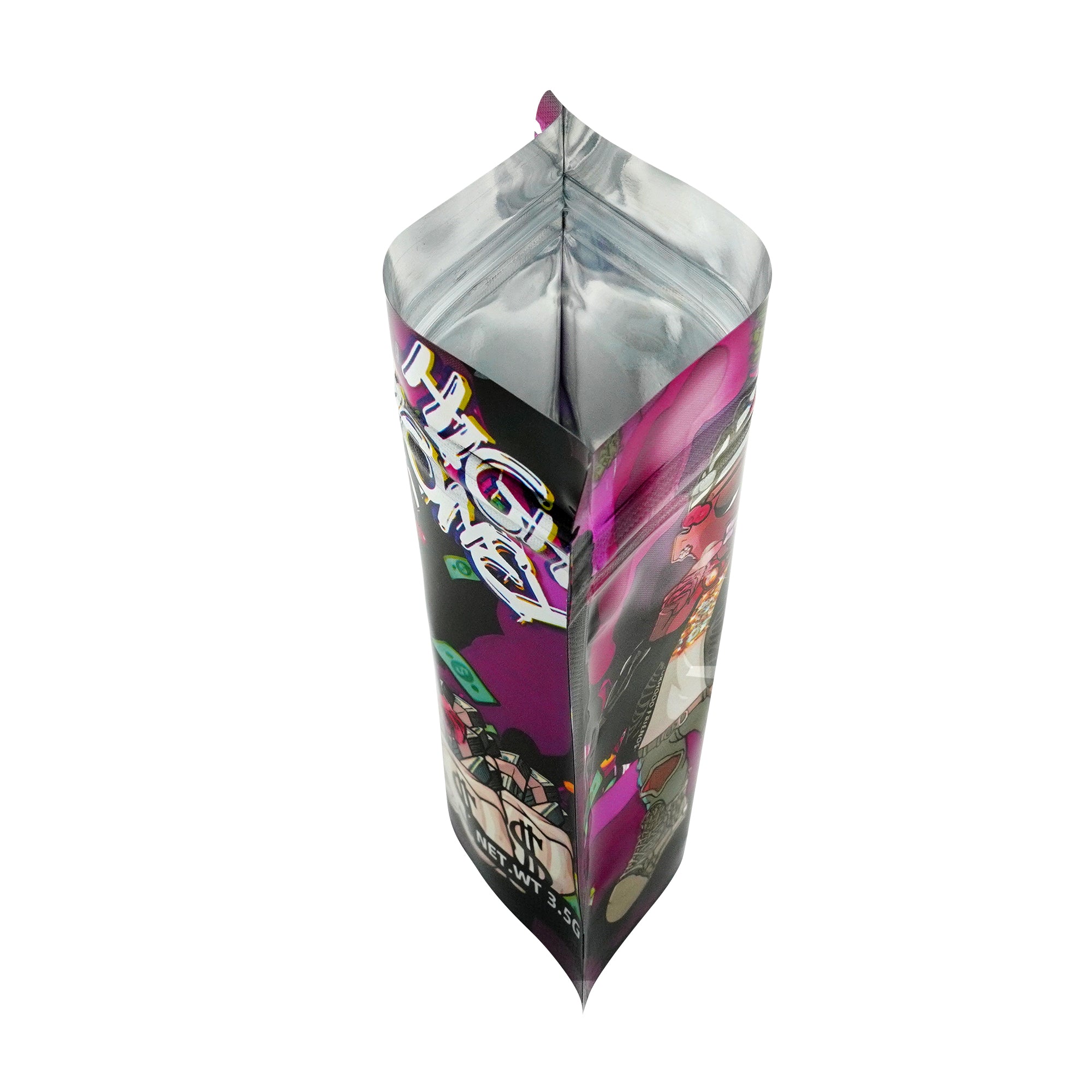 Holographic High Roller Smell Proof Metallized Foil Stand Strong® Bags