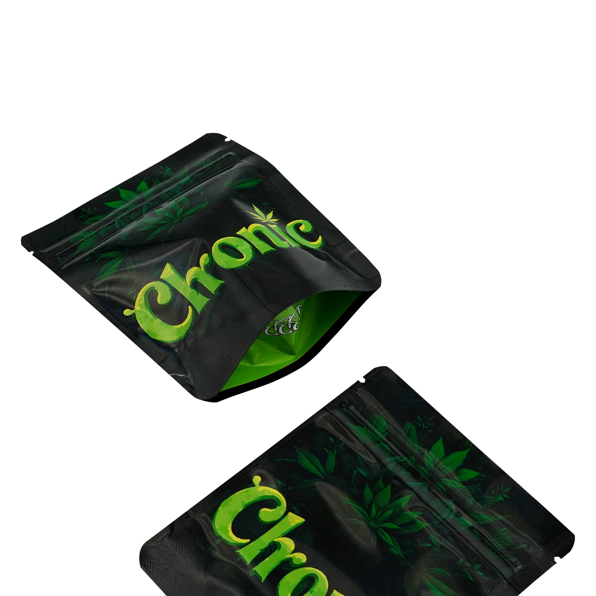 Holographic Emerald Green Smell Proof Metallized Foil Stand Strong® Bags