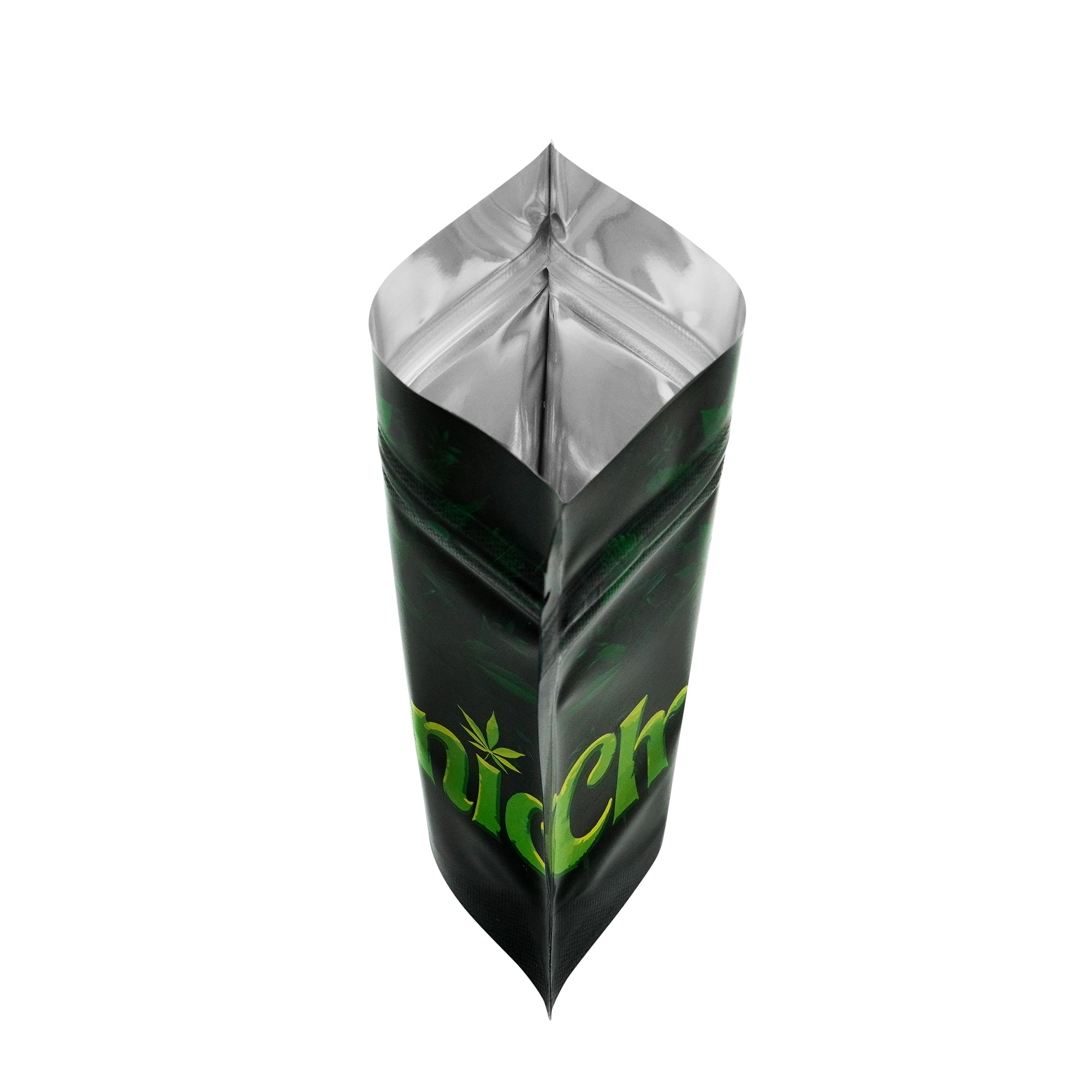 Holographic Emerald Green Smell Proof Metallized Foil Stand Strong® Bags