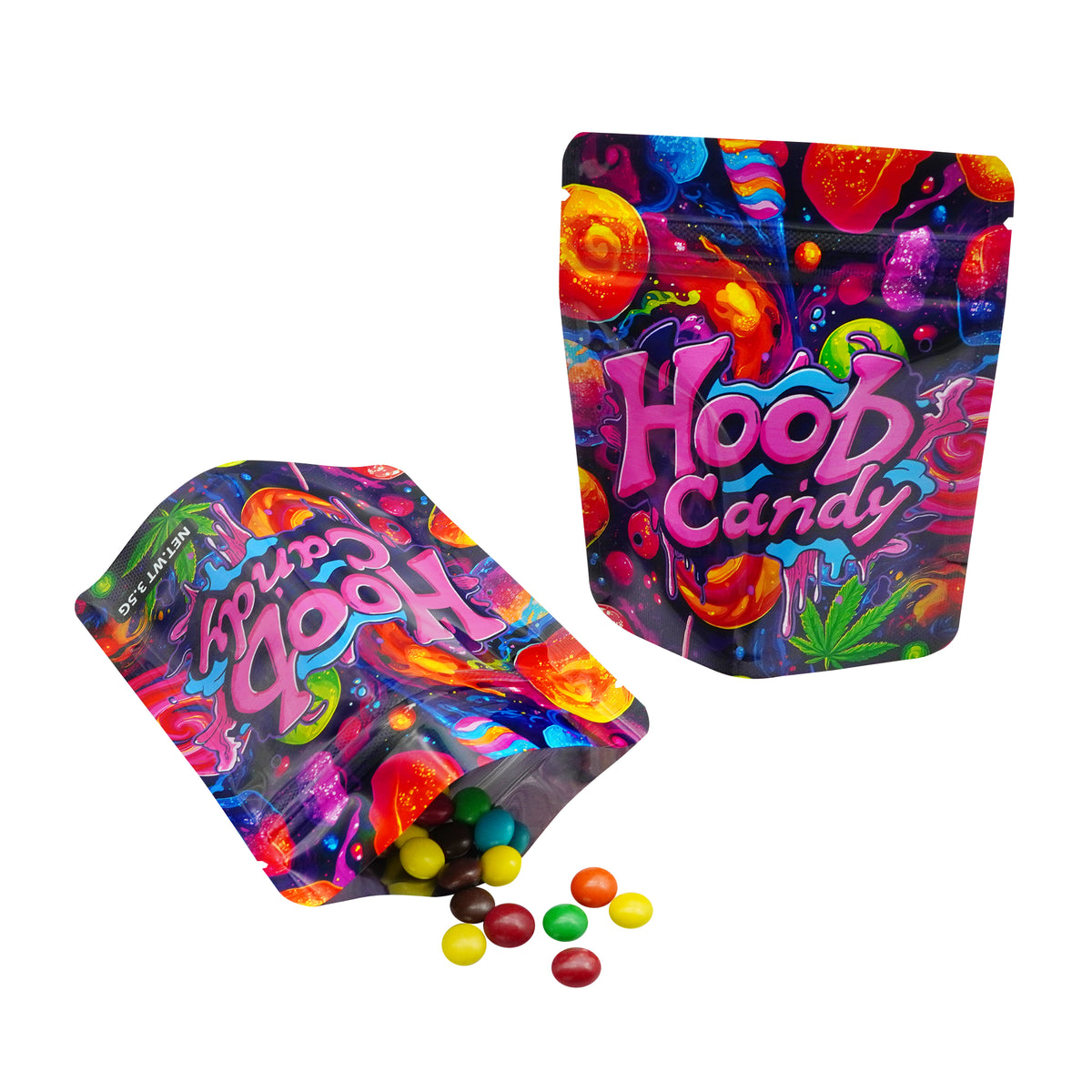 Holographic Candy Burst Smell Proof Metallized Foil Stand Strong® Bags