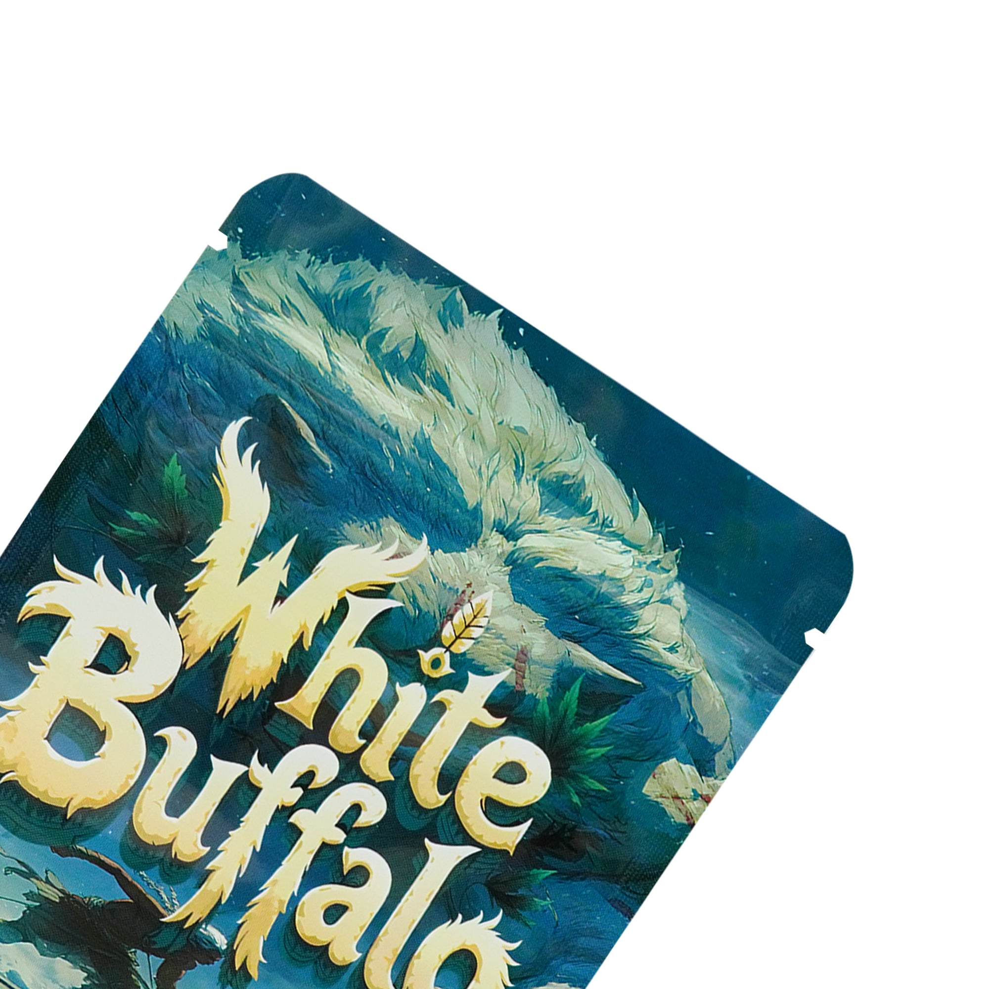 Half Holographic Buffalo Smell Proof Metallized Foil Stand Strong® Bags