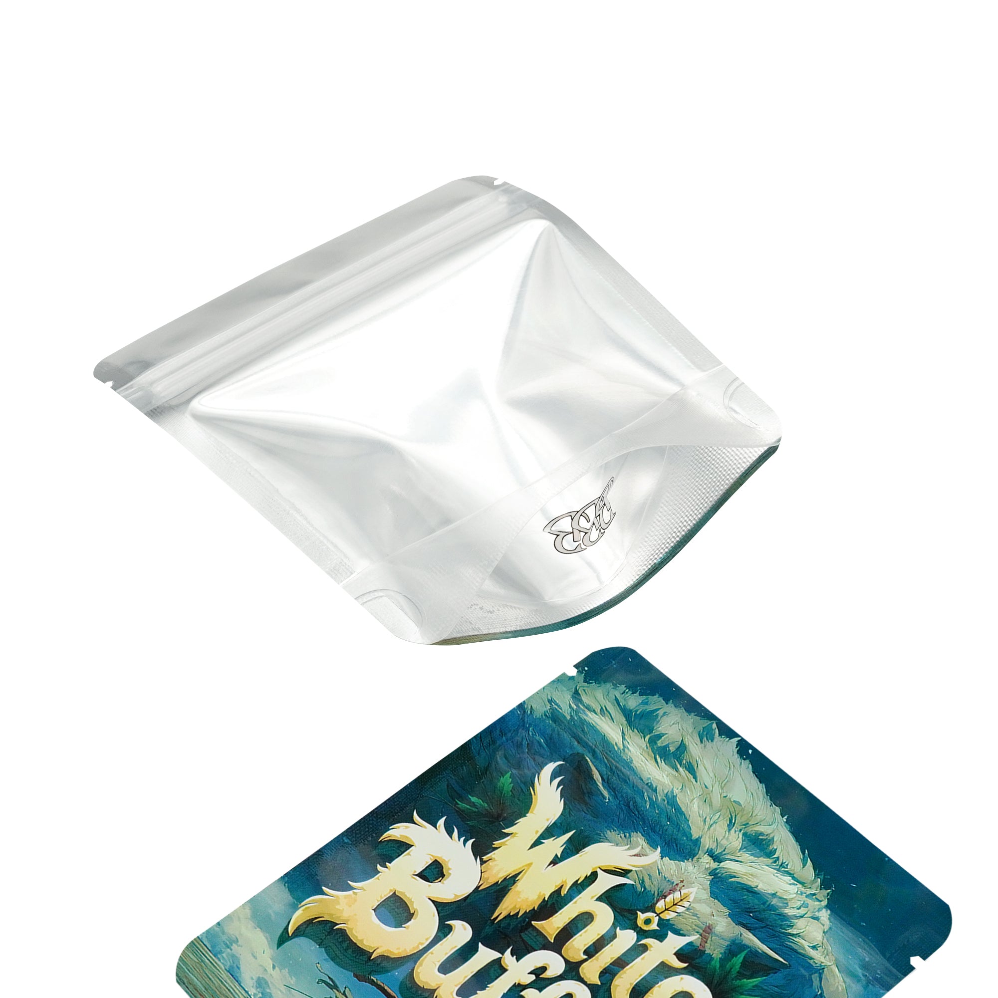 Half Holographic Buffalo Smell Proof Metallized Foil Stand Strong® Bags