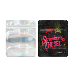 Half Holographic Diesel Smell Proof Metallized Foil Stand Strong® Bags