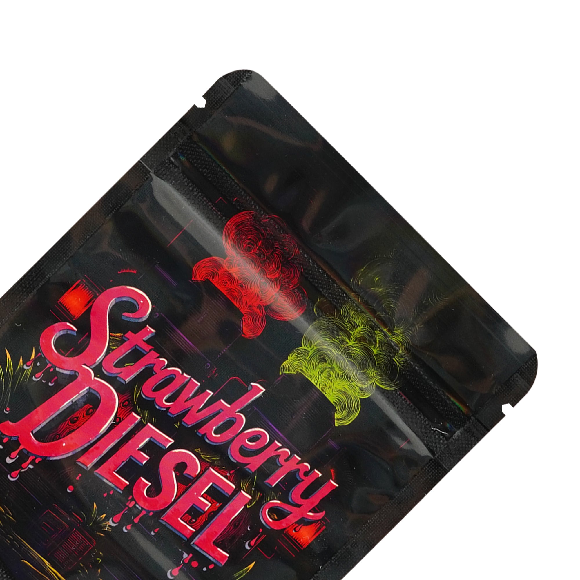 Half Holographic Diesel Smell Proof Metallized Foil Stand Strong® Bags