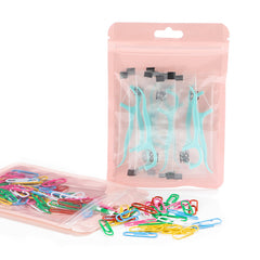 Reusable Flat Zipper Seal Bags – Glossy Half Sun Kissed Pink Polypropylene with Window & Butterfly Hang Hole