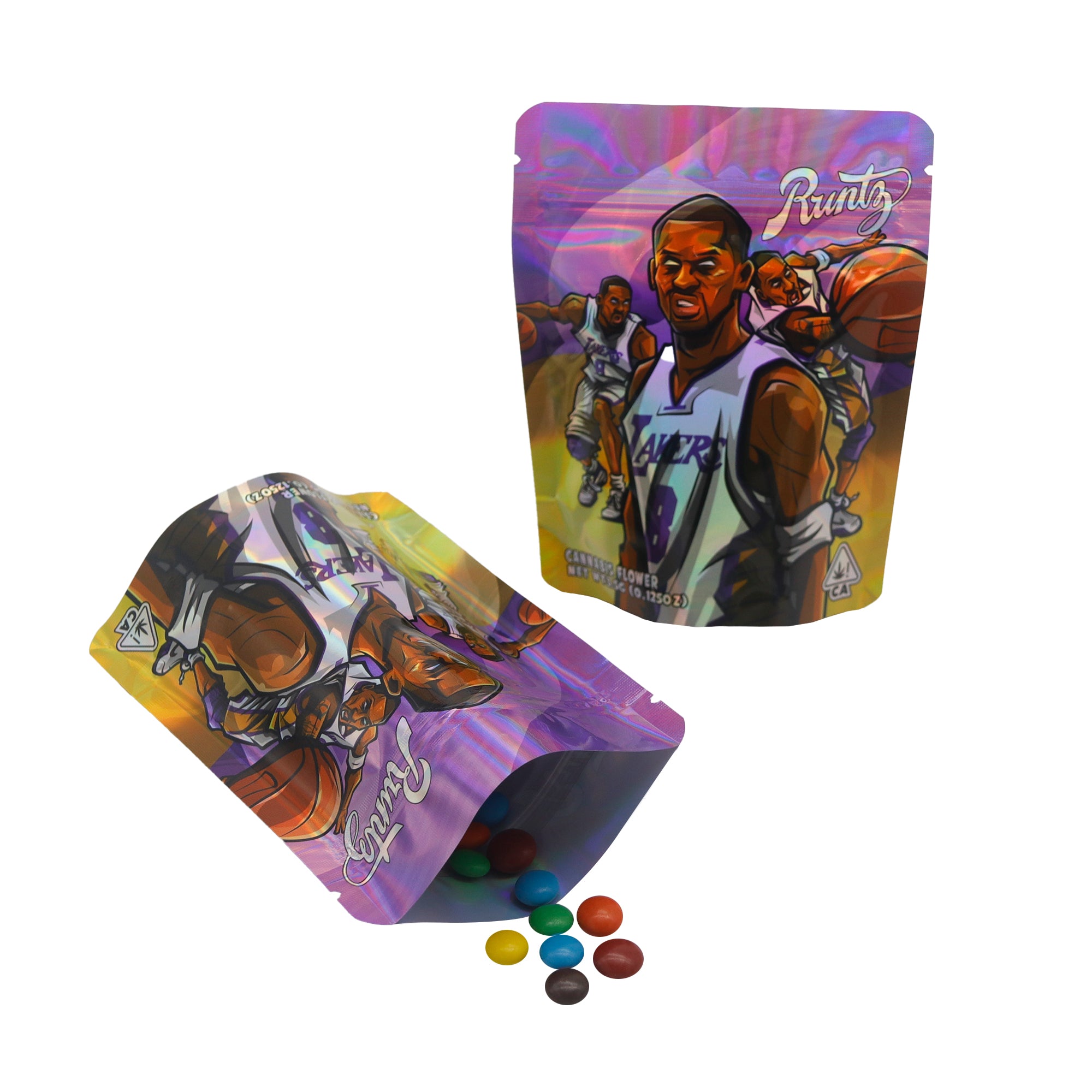 Holographic LA Team Smell Proof Metallized Foil Stand Strong® Bags